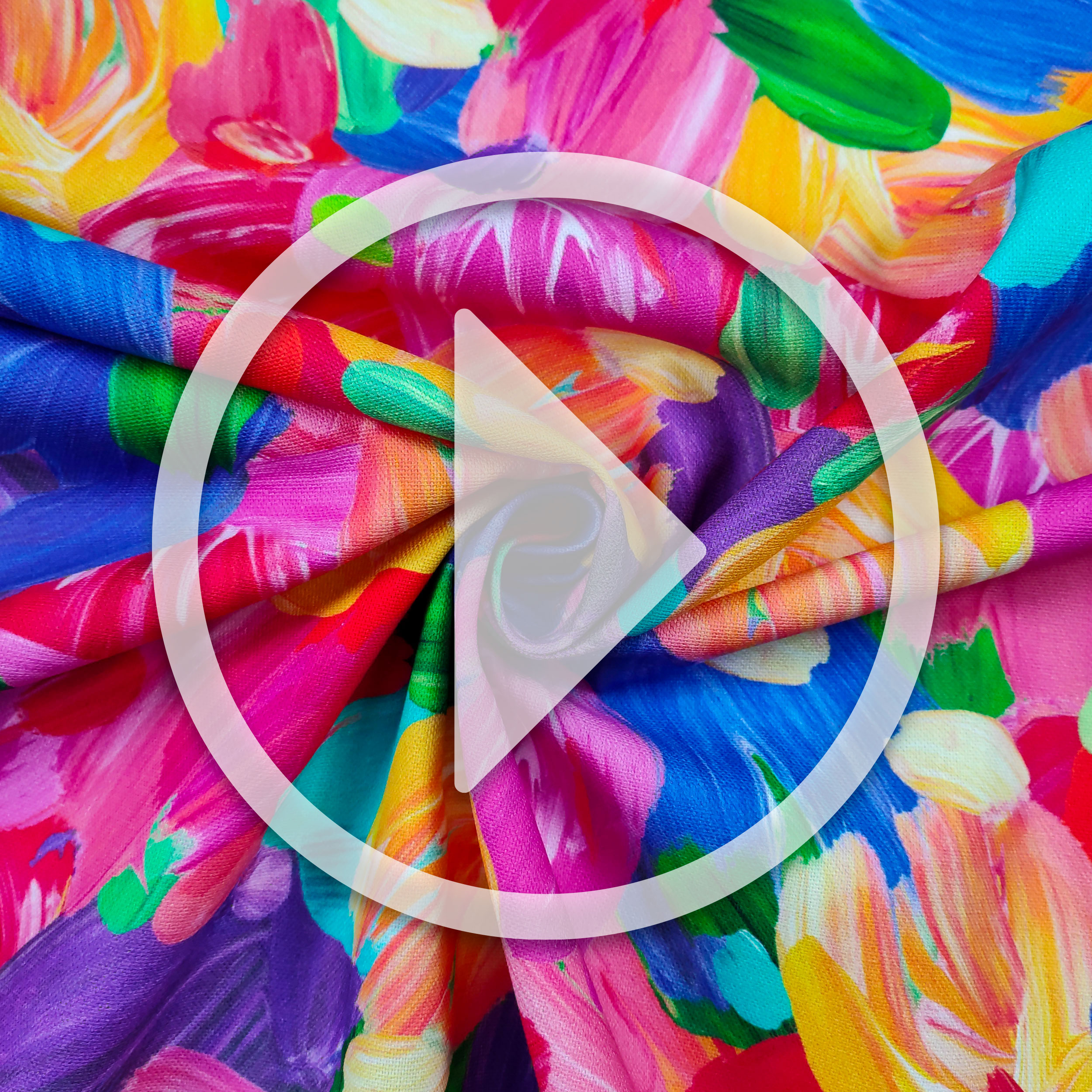 Tessuto Panama Cotone Tulipani Dipinti Image