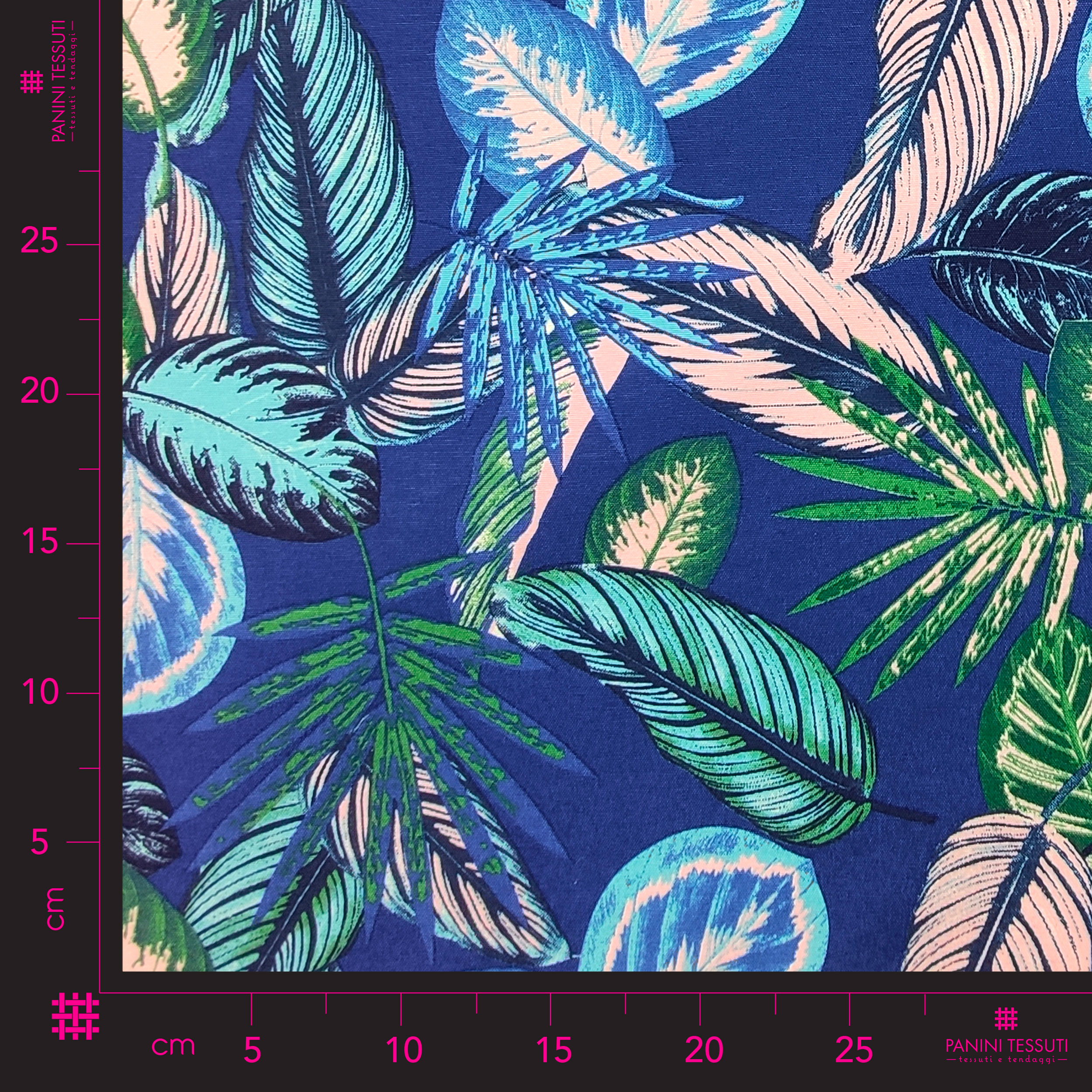 Tessuto Di Cotone Floreale Blu E Bianco, Tessuto Floreale - Foto 1