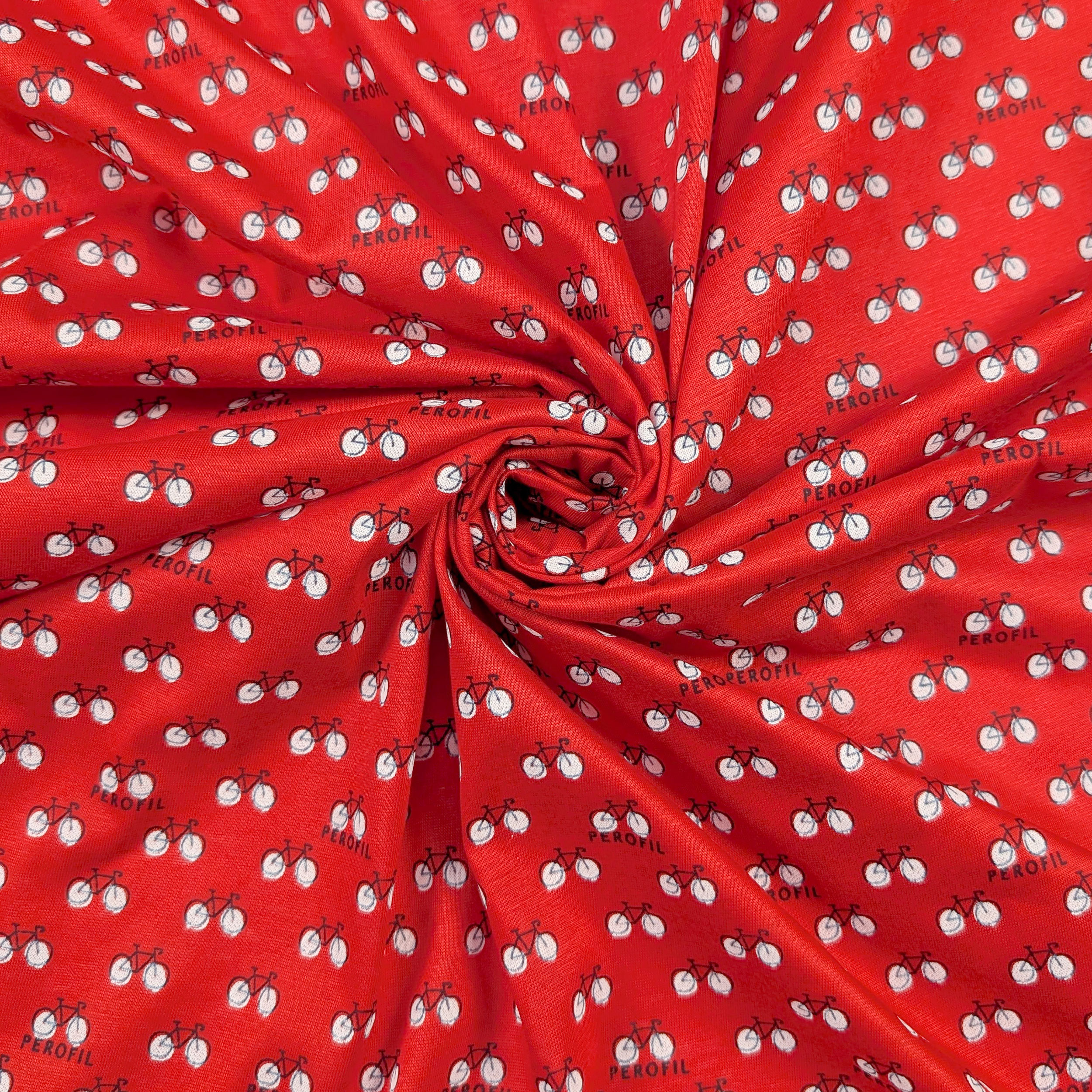Maglina Cotone Biciclette Sfondo Rosso Image