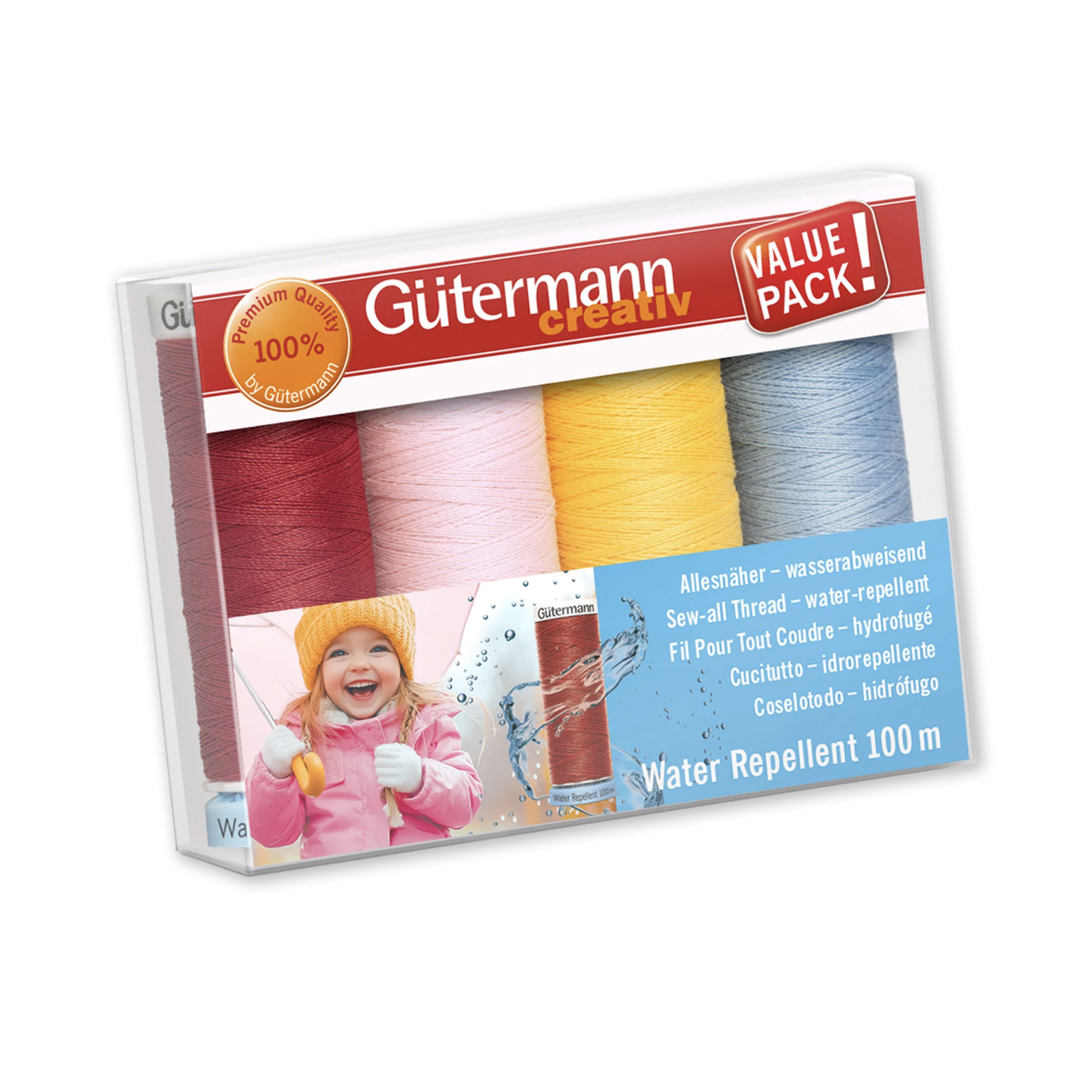 Gutermann Set 4 Bobine Filo Cucitutto Idrorepellente 100 m Image