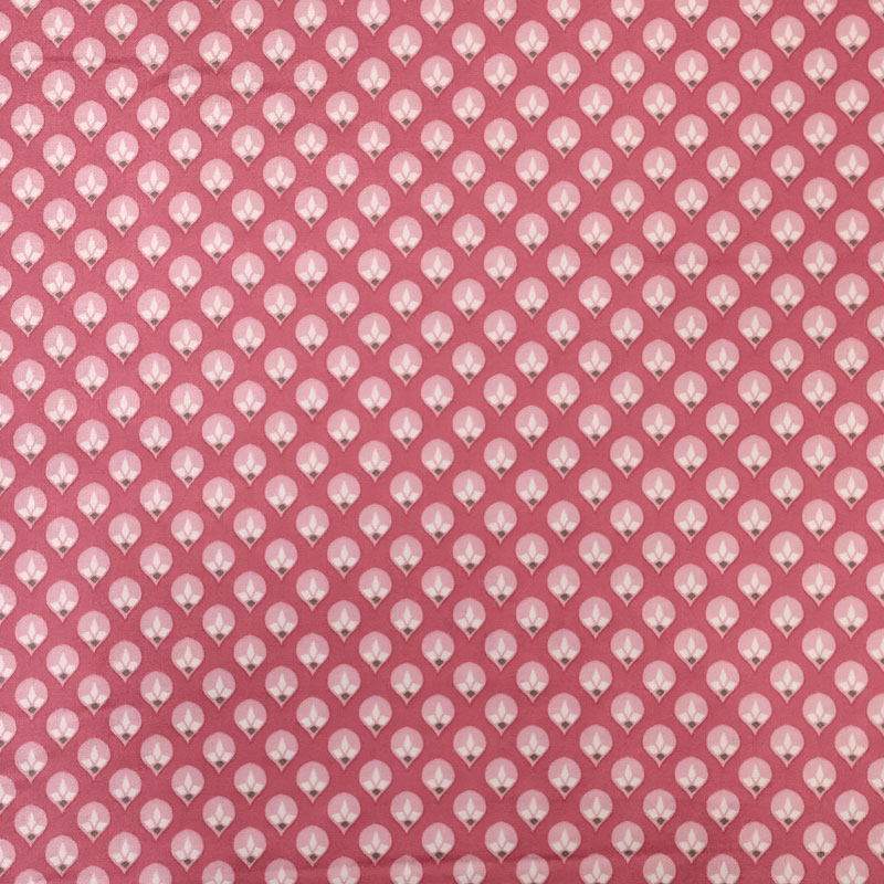 Tessuto cotone gocce di rugiada rosa