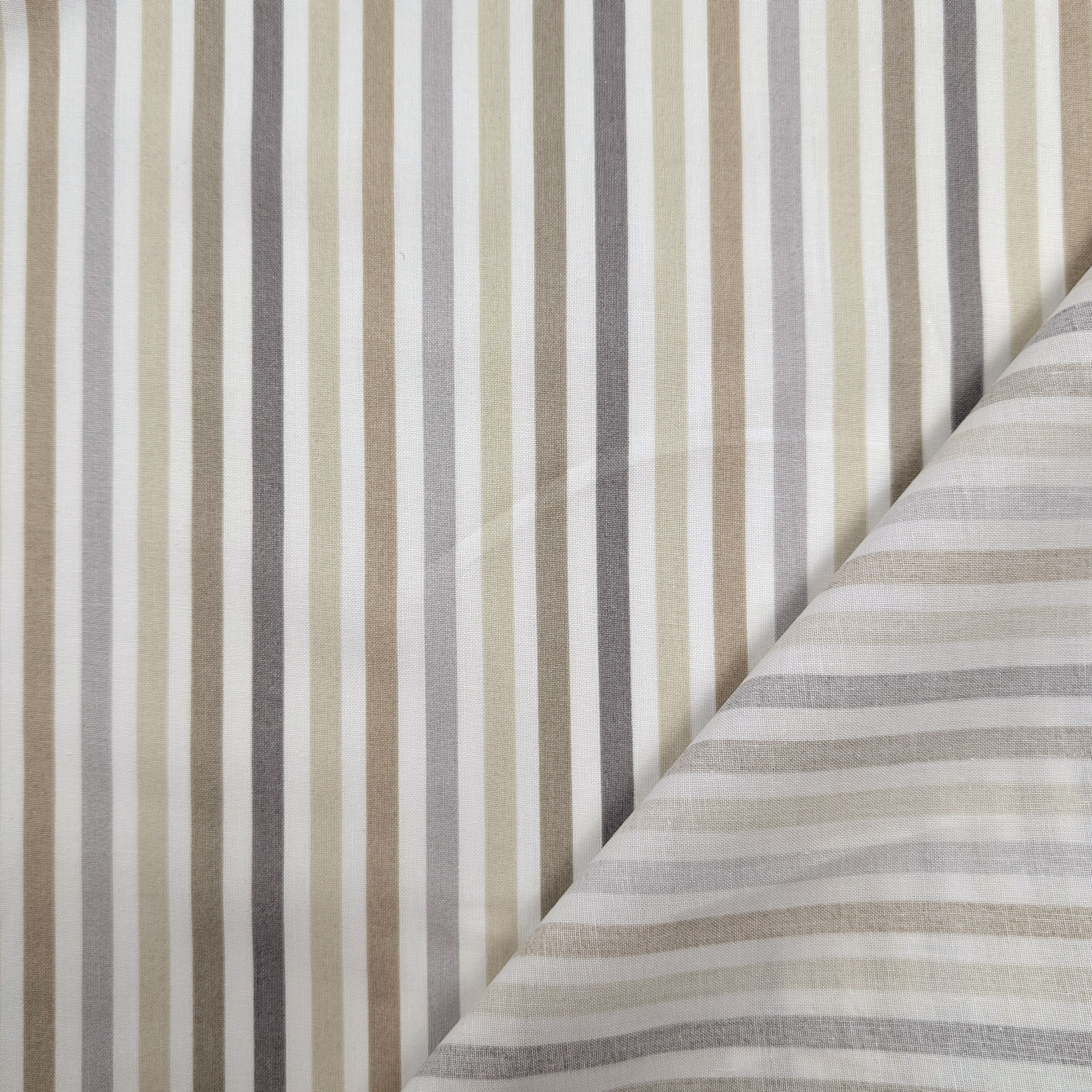 Tessuto di Cotone Righe Toni del Beige Image