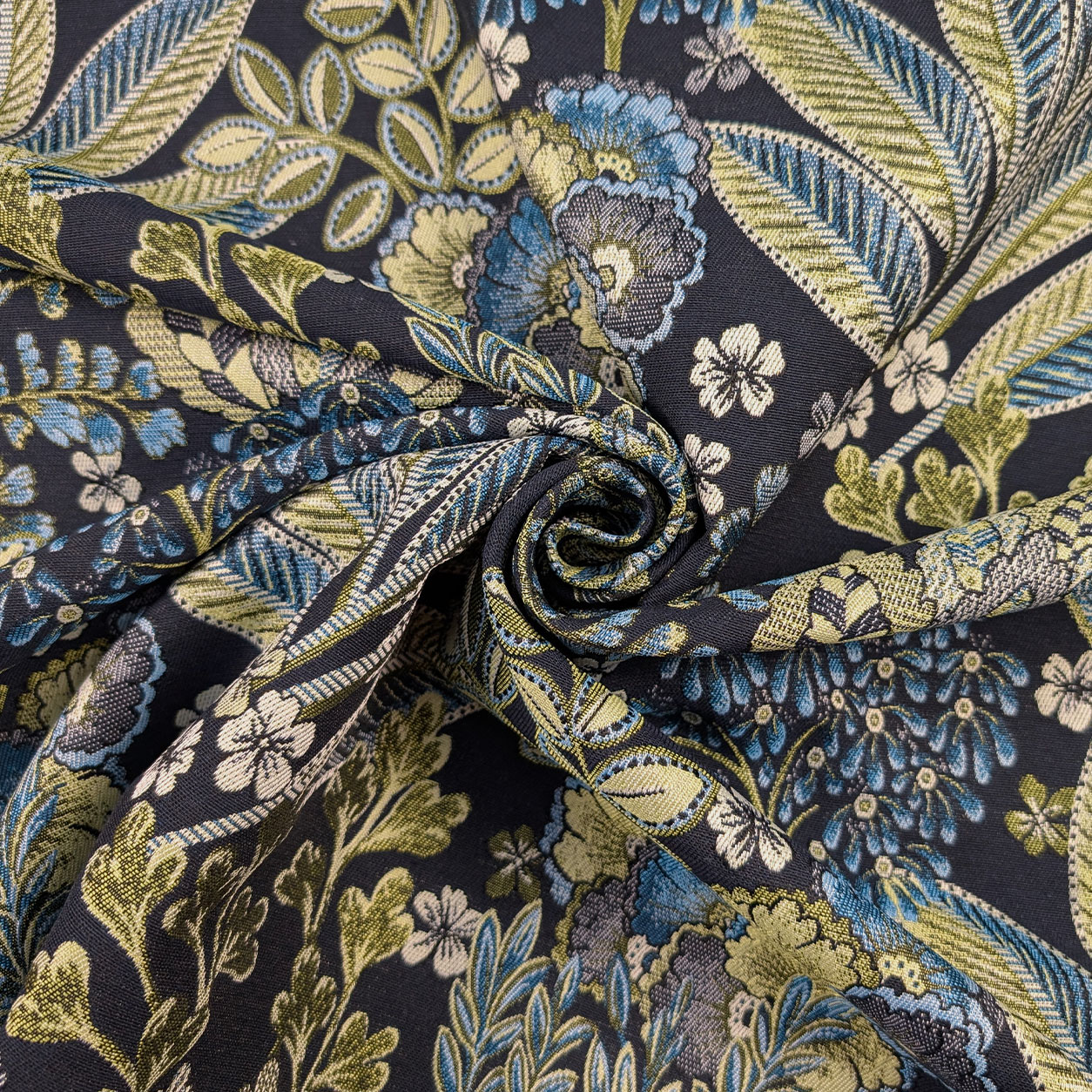 Jacquard Floreale Toni del Blu H 280 cm Image