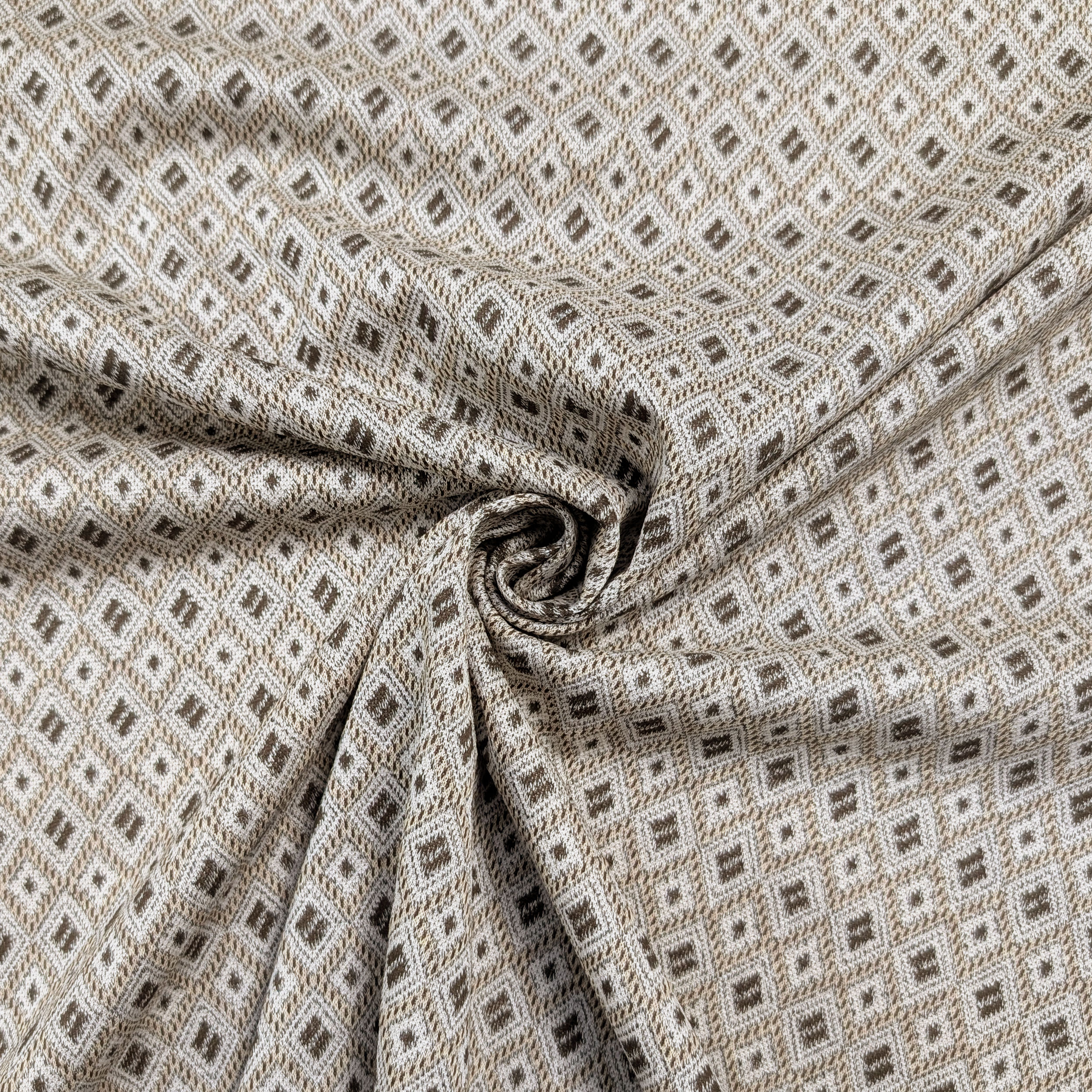 Punto Milano Misto Cotone Rombi Beige  Image