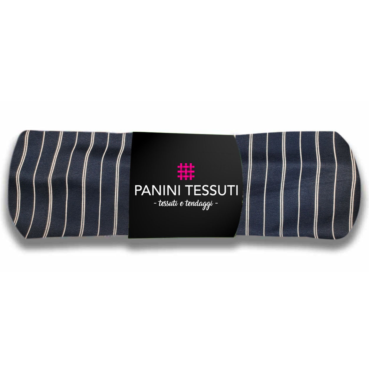 Scampolo Maglina Righe Bianche Sfondo Blu