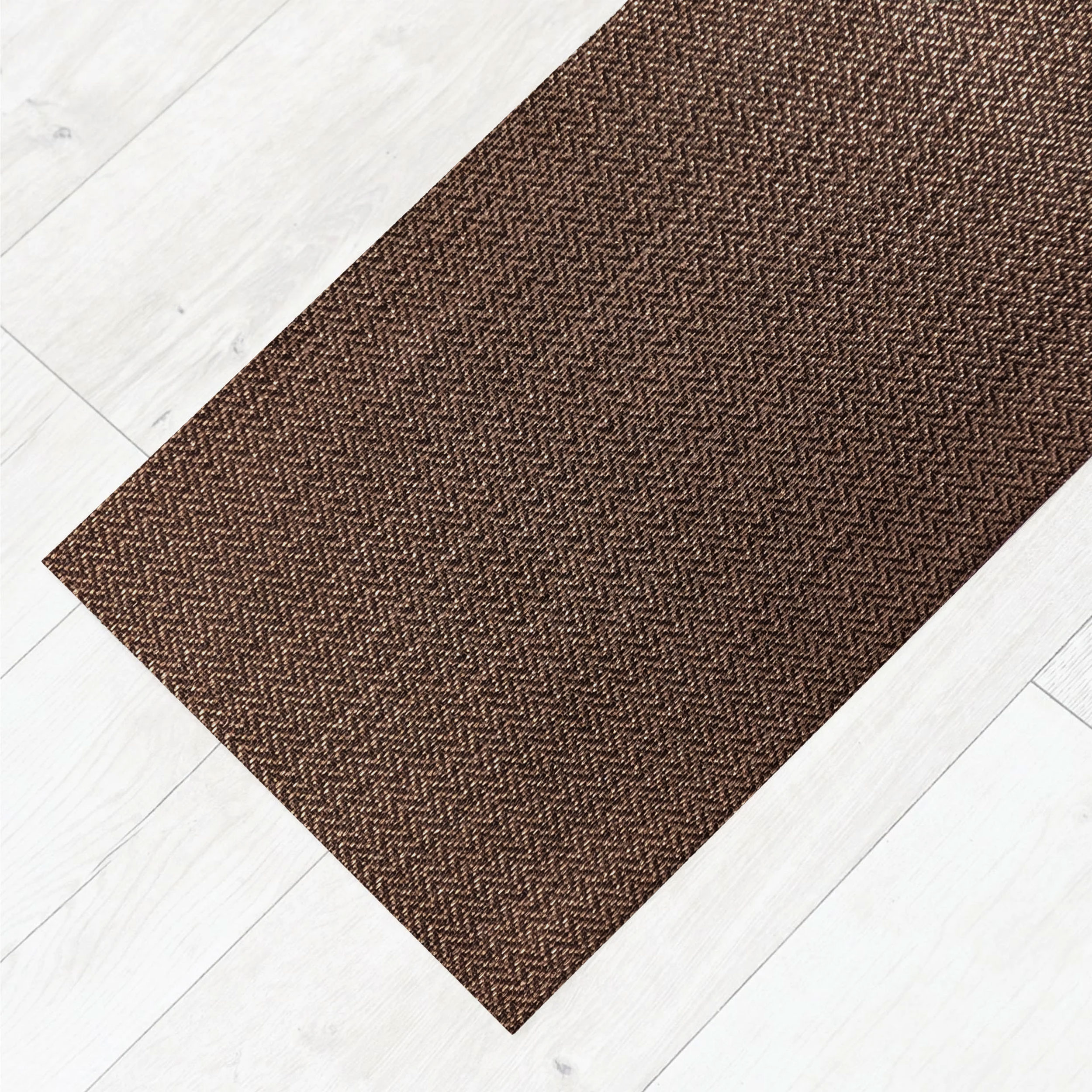 Passatoia da Cucina Marrone Zig Zag Scuro Image
