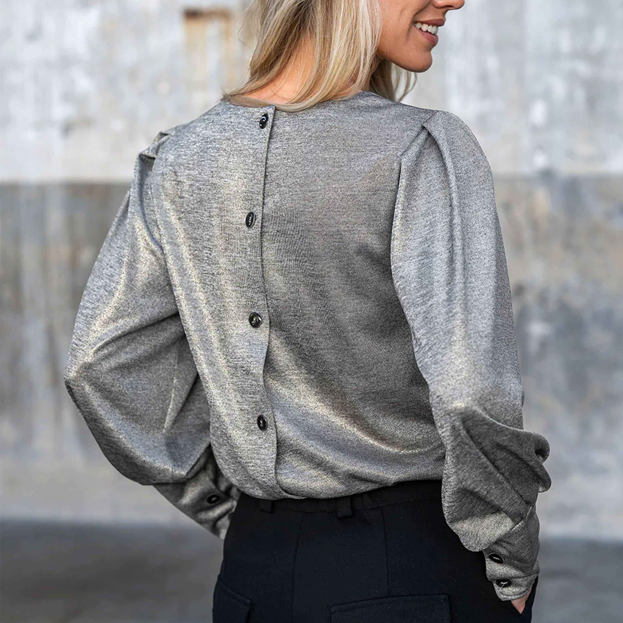 Jersey Grigio Spalmato Lurex Argento Image