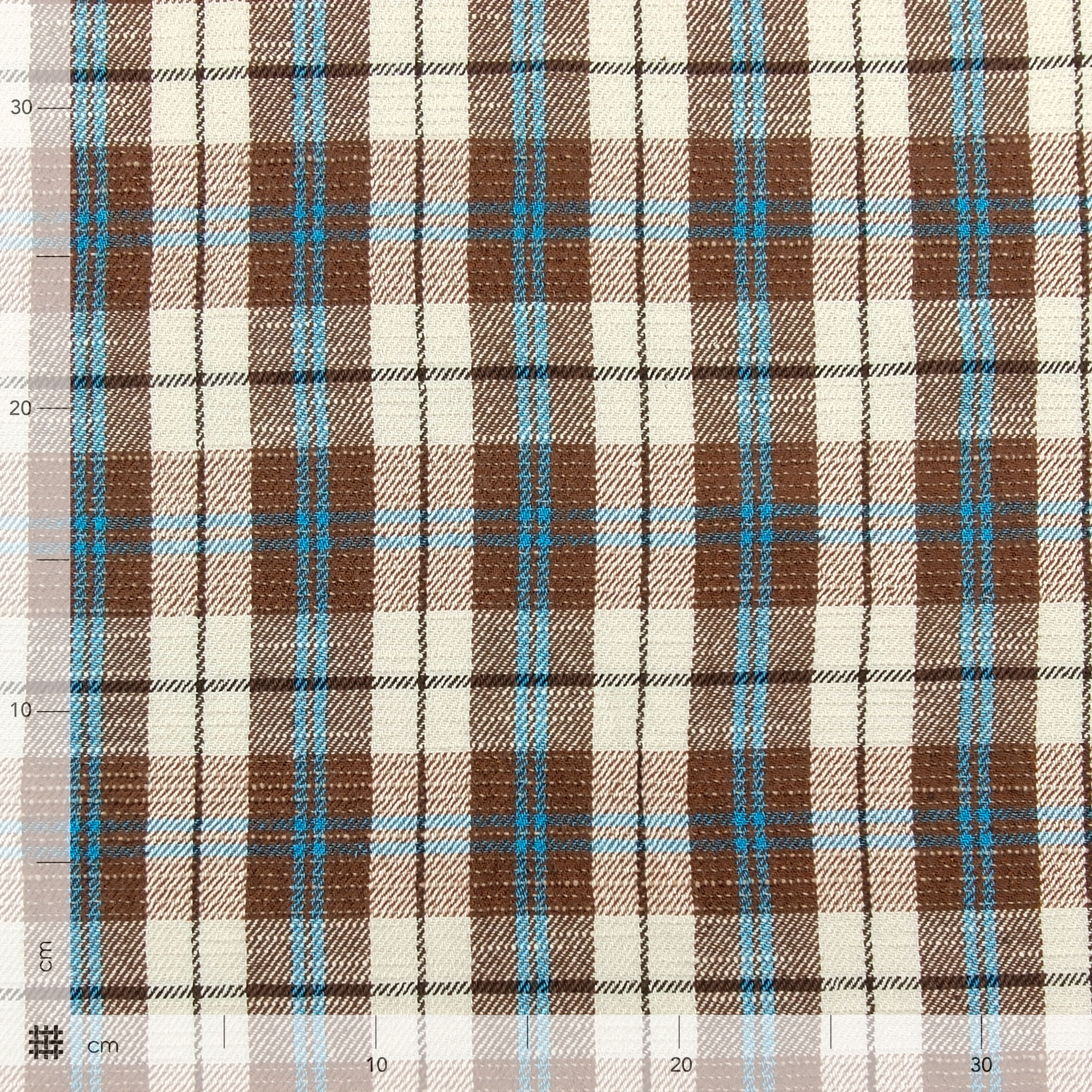 Tessuto Tartan Toni Marrone e Azzurro