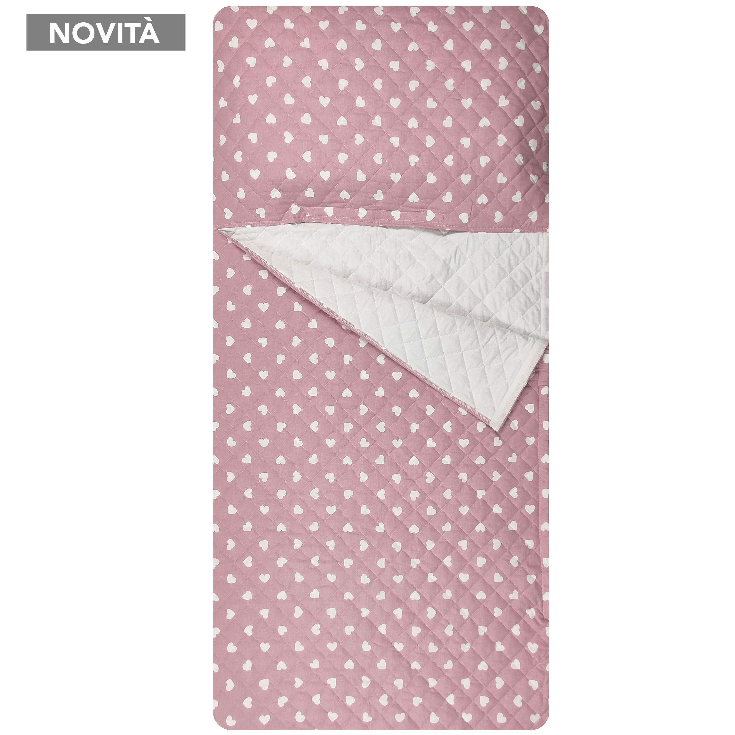 Sacco Nanna Cuori Bianchi con Sfondo Rosa Antico