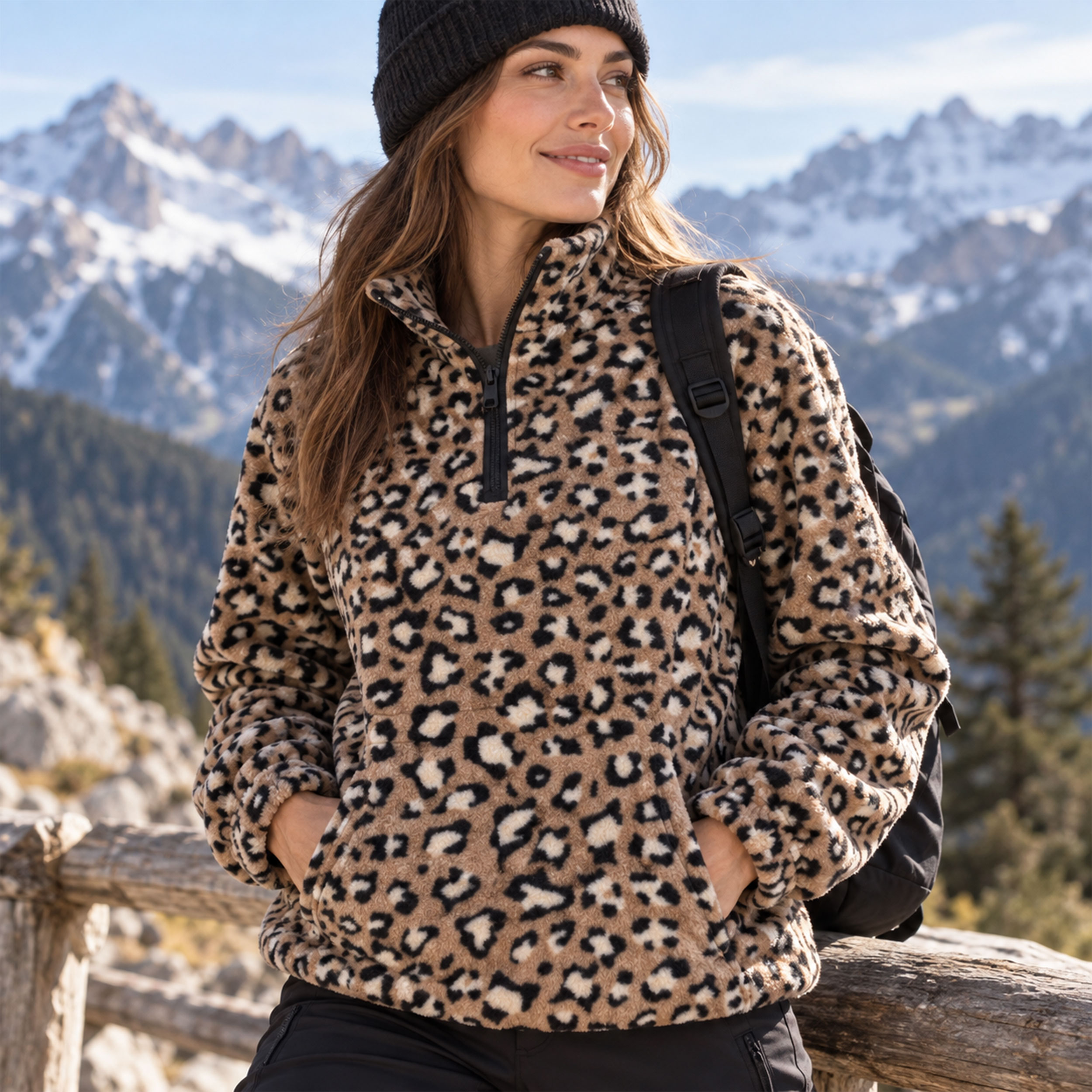 Pile Mano Cachemire Leopardato Marrone Image