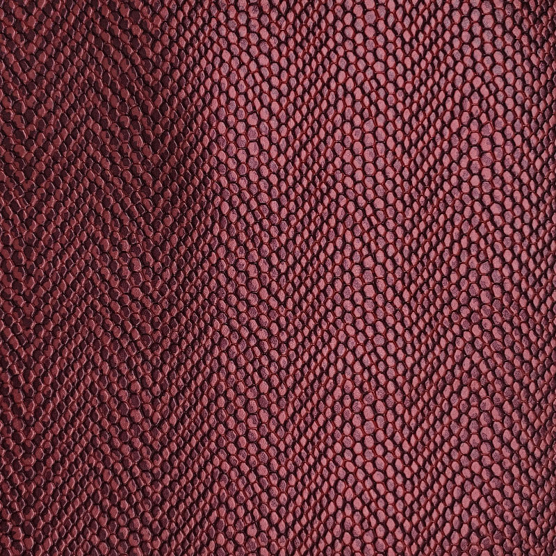 Ritaglio Tessuto Ecopelle Pitonata Lux Rosso 50 x 140 cm