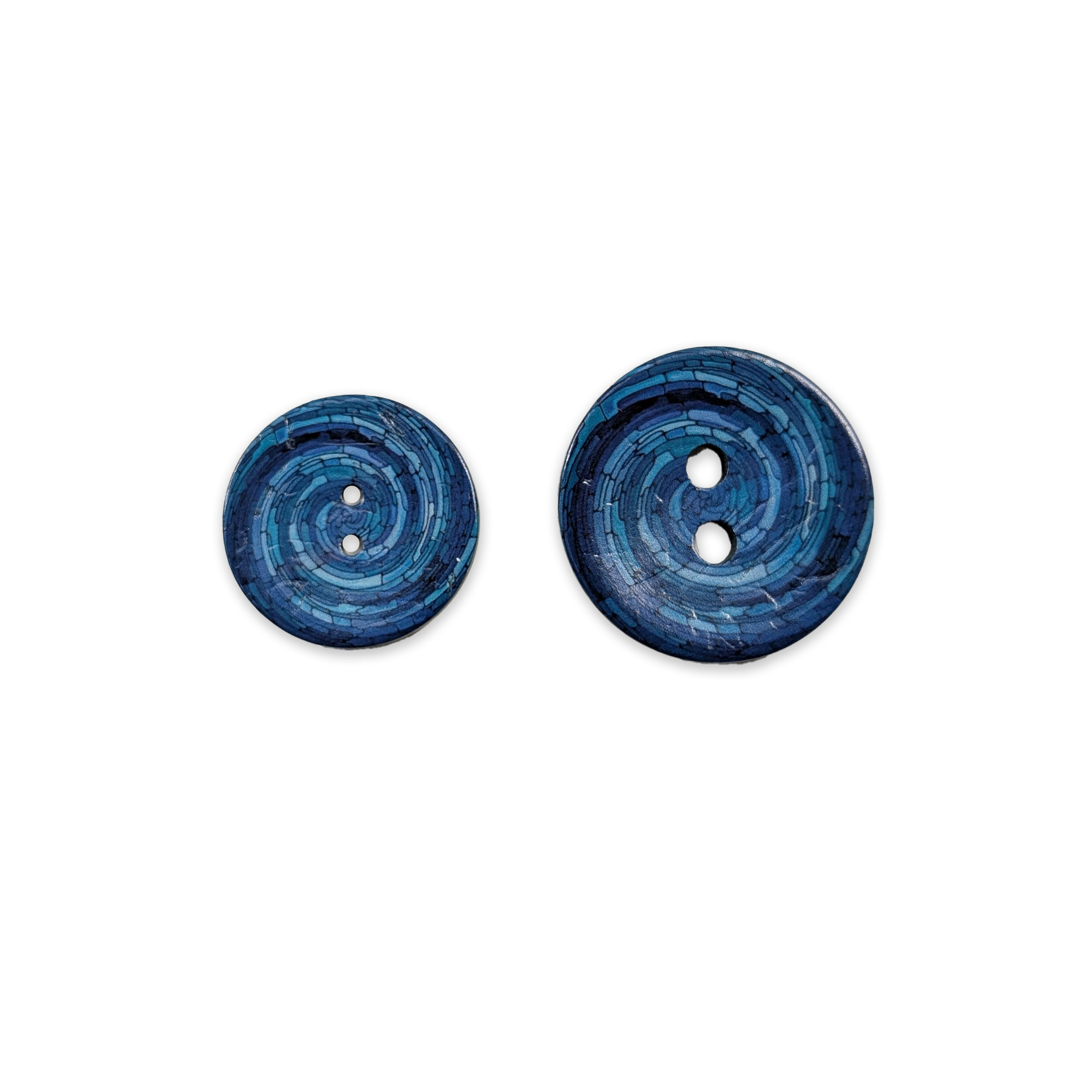 Bottone Spirale Blu 2 Fori Image
