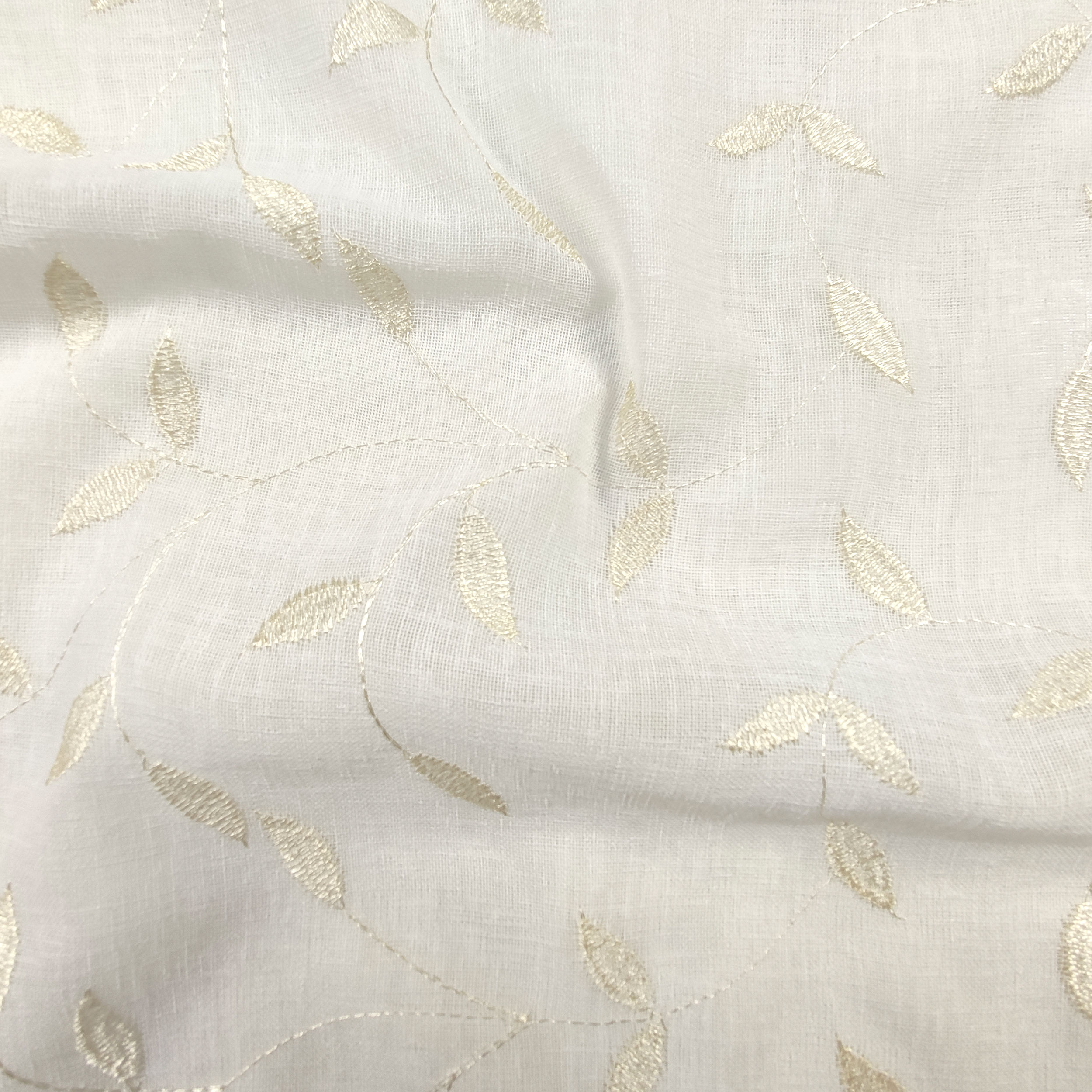 Tessuto Tendino Foglie Eleganti - Oro
