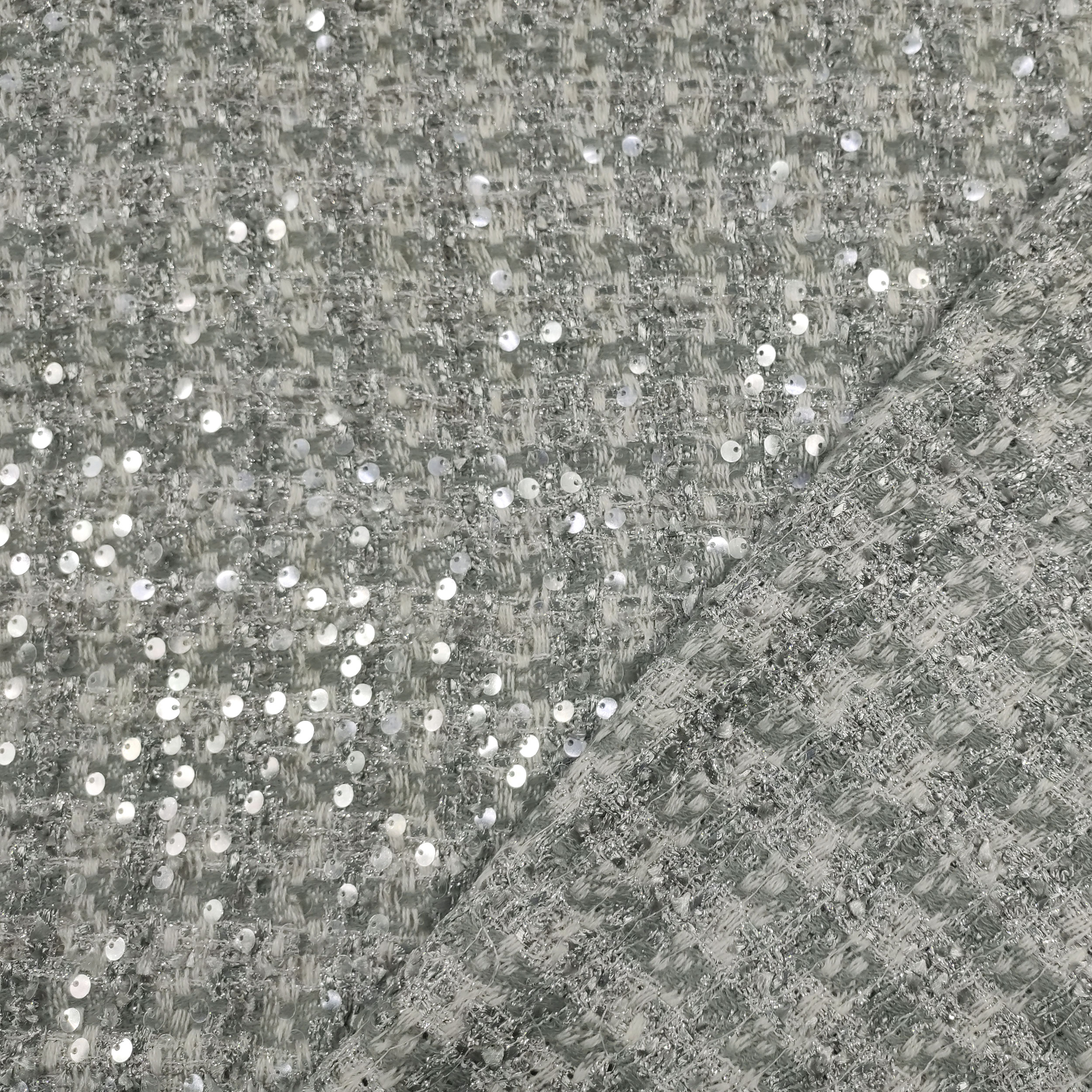 Jacquard Moda Grigio Chiaro con Paillettes Image