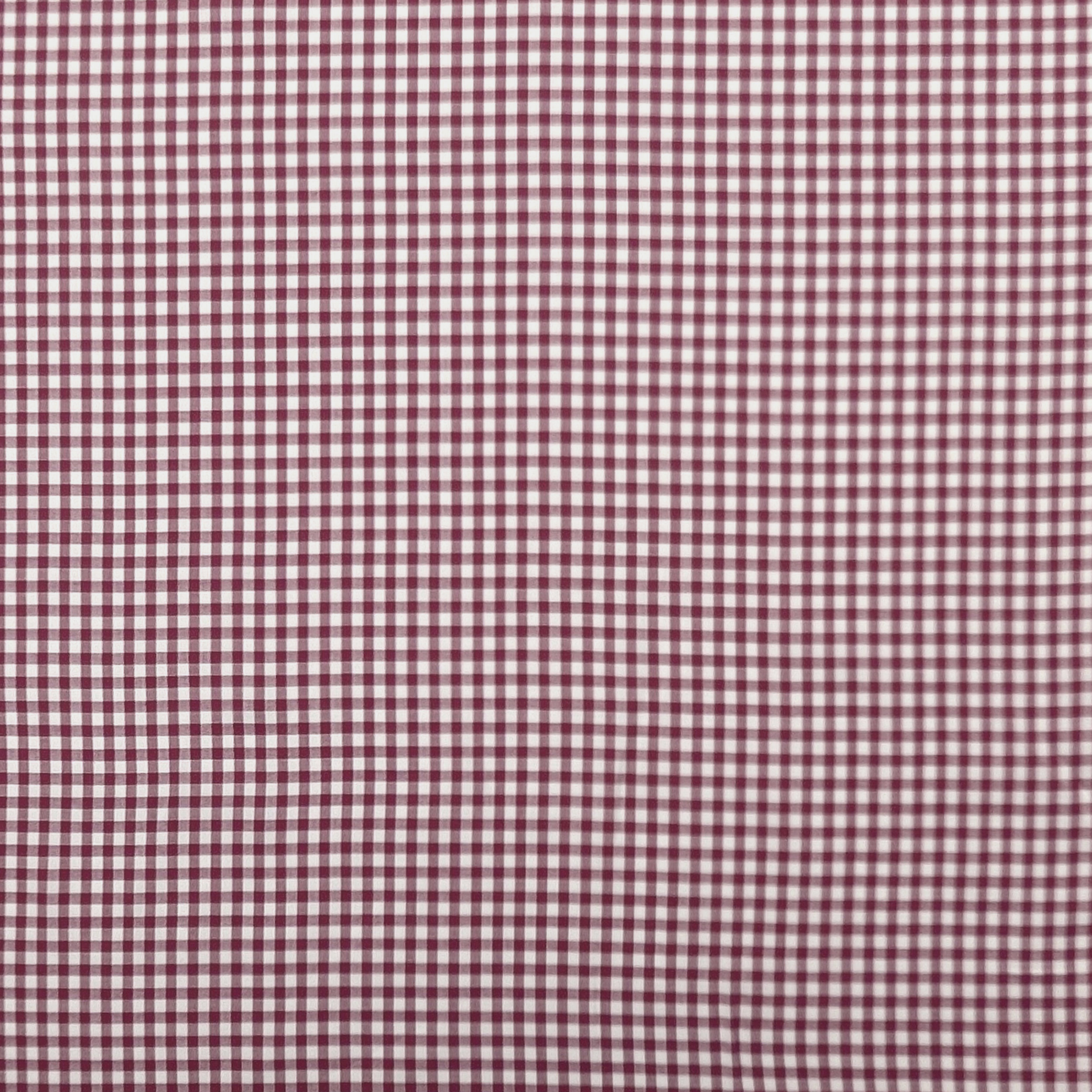 Cotone per Camiceria Quadrettino Bordeaux Image
