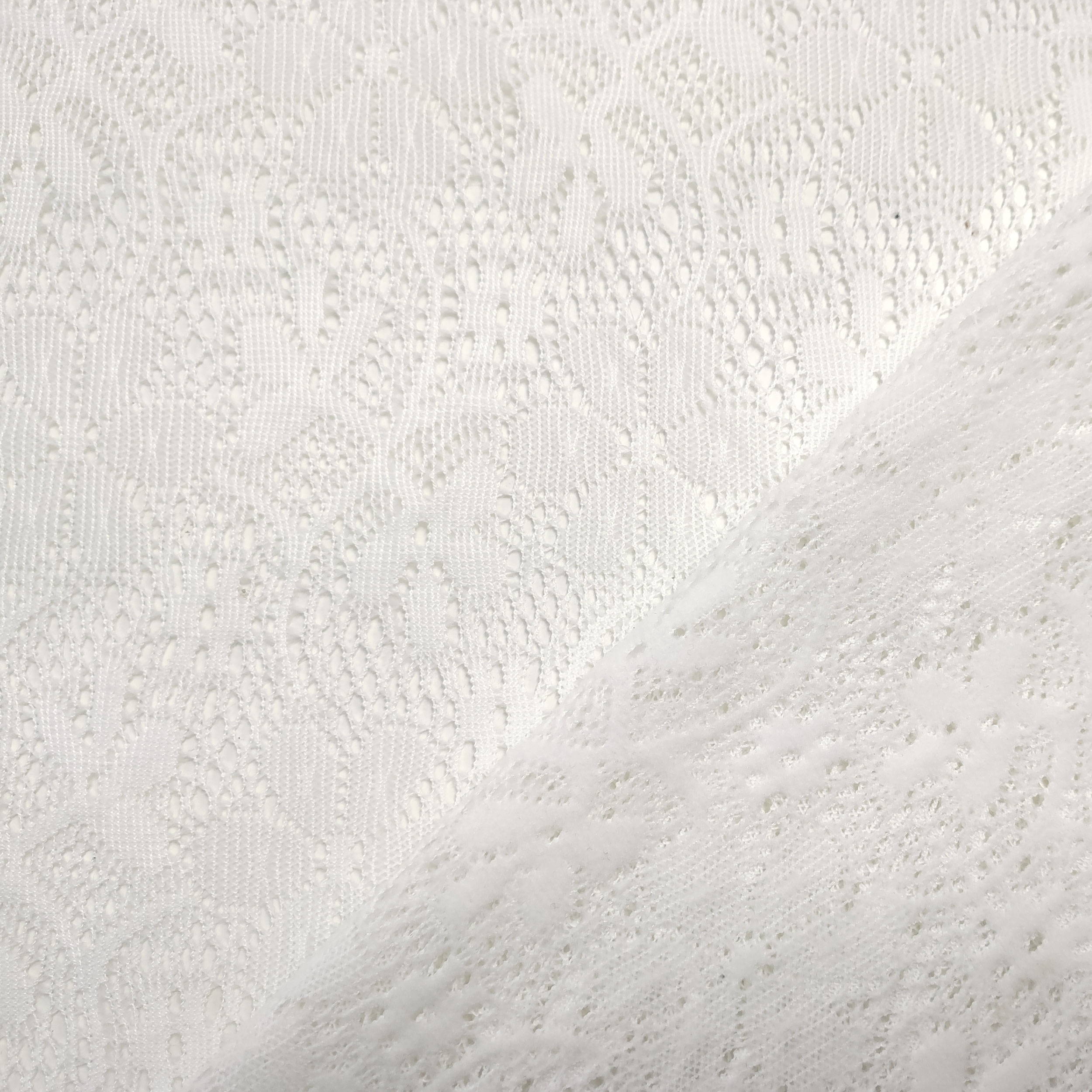Pizzo Misto Lana Bianco Ottico Fiori