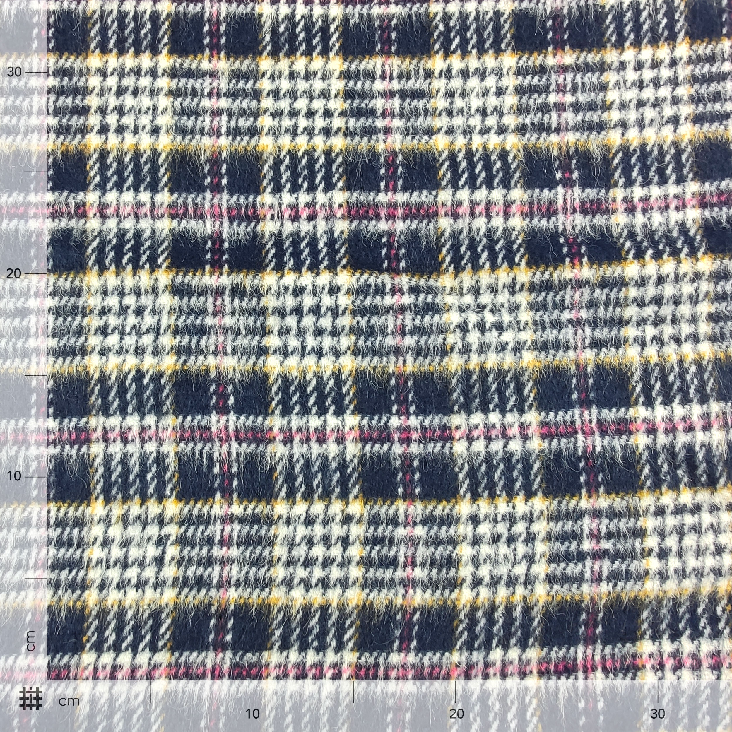 Tartan Misto Lana Blu Giallo e Rosa