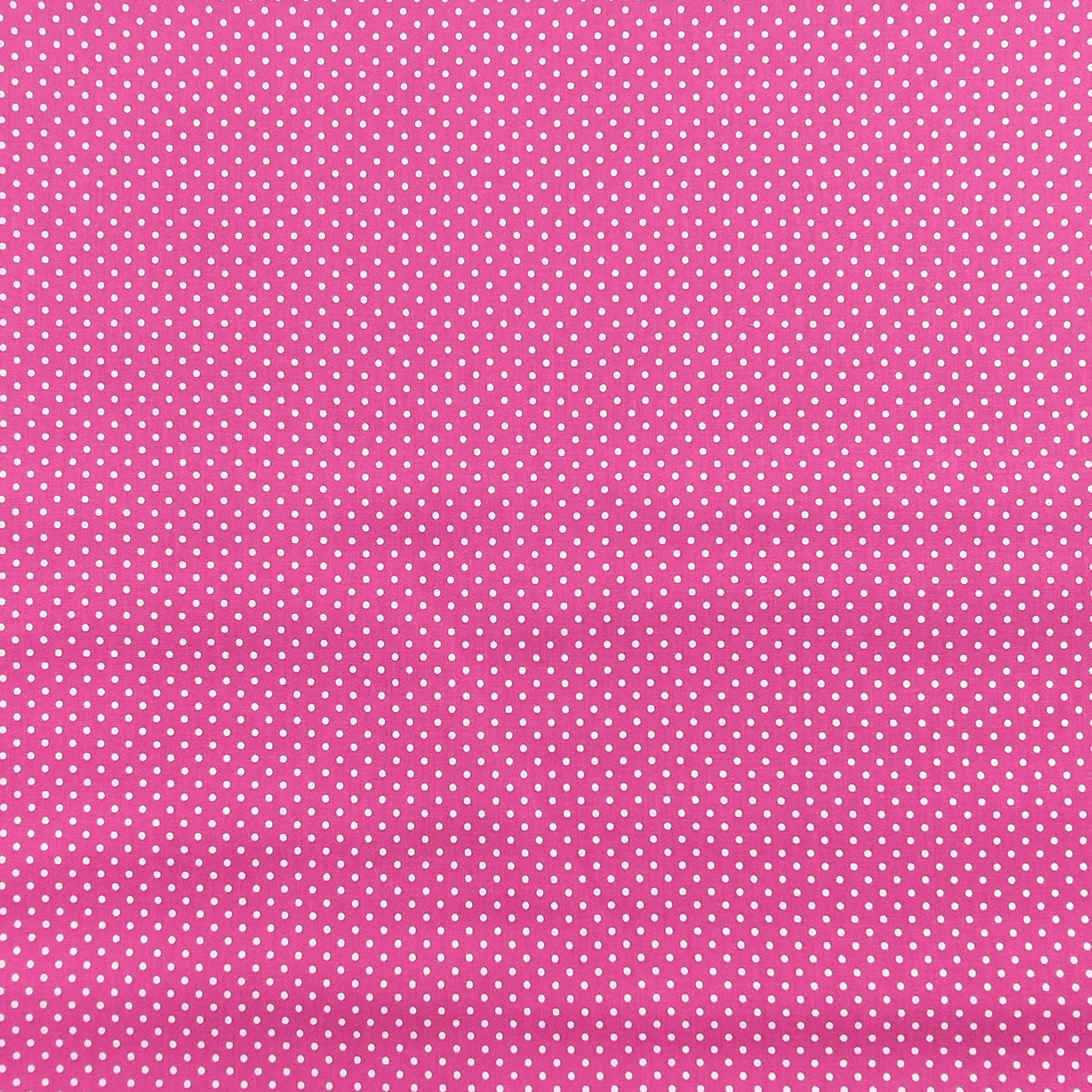 Tessuto Cotone Fuxia a Pois Image