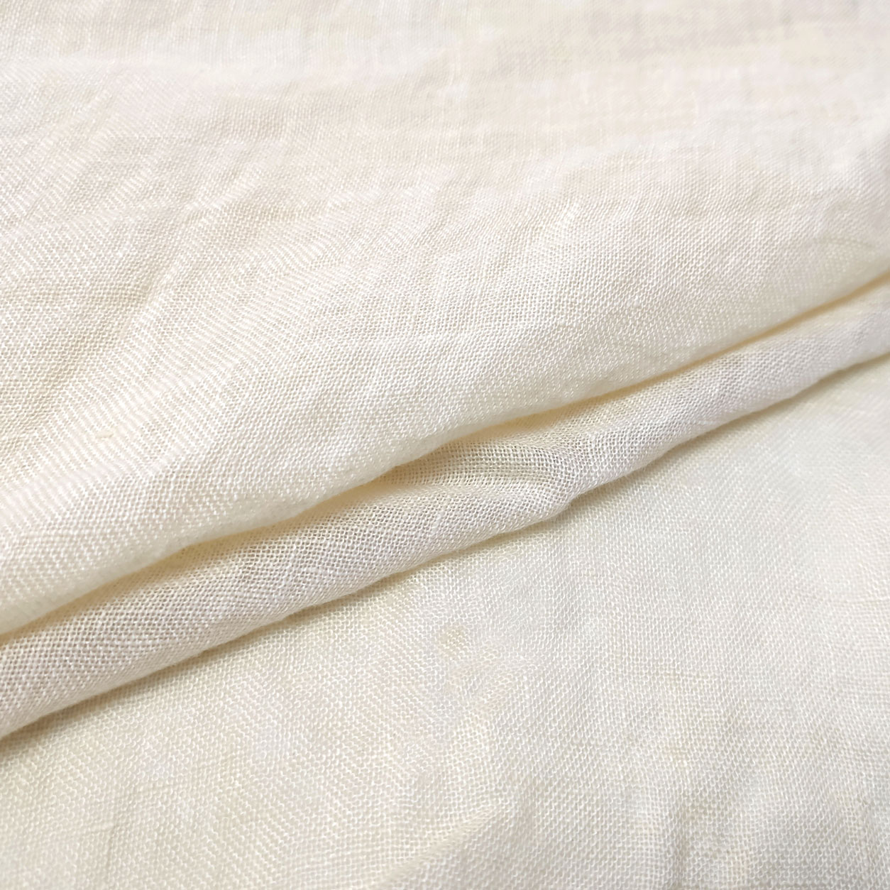 Scampolo Tenda 100% Lino Stropicciato Champagne 100x310 cm Image