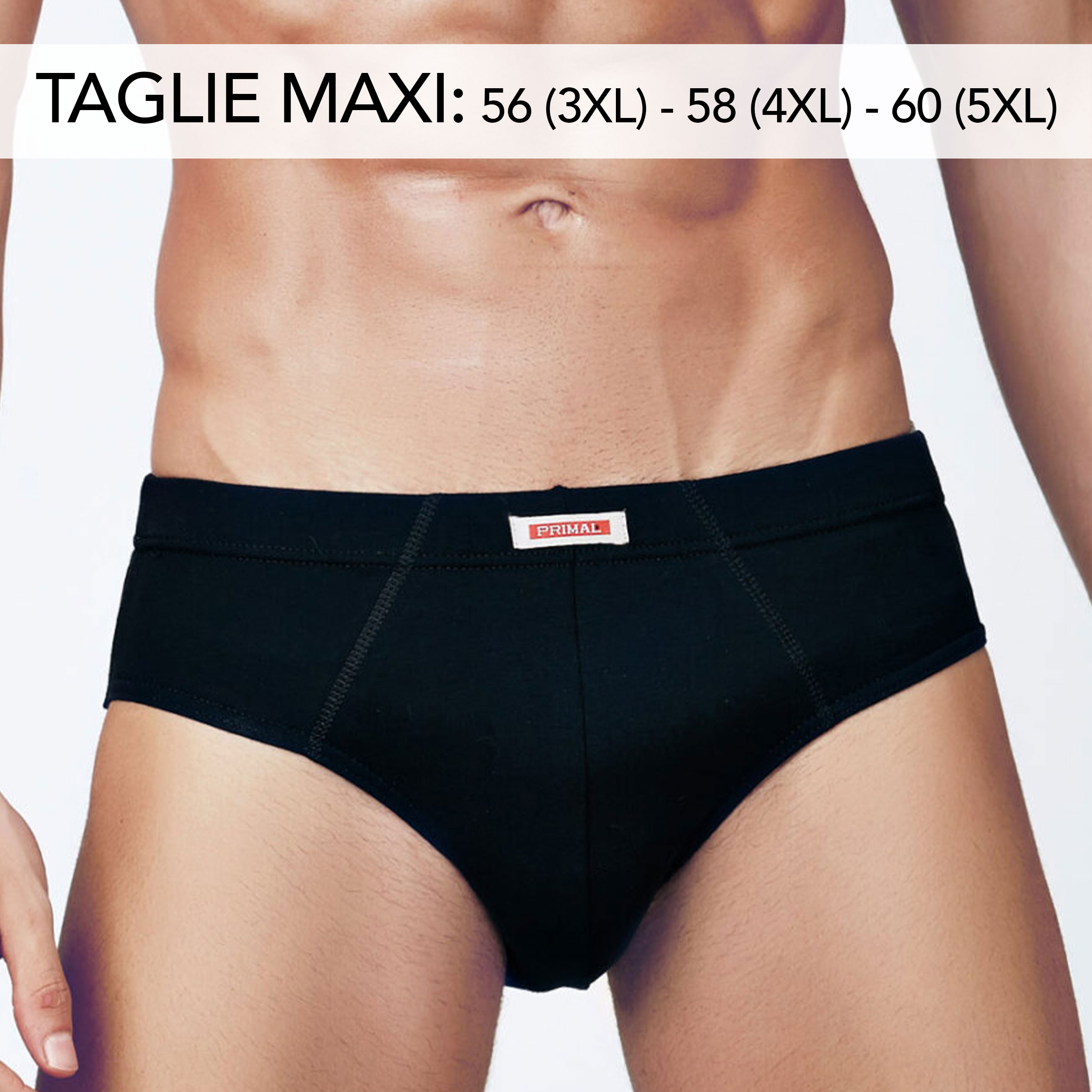 Slip Uomo Cotone Primal Maxi Comfort Nero Image