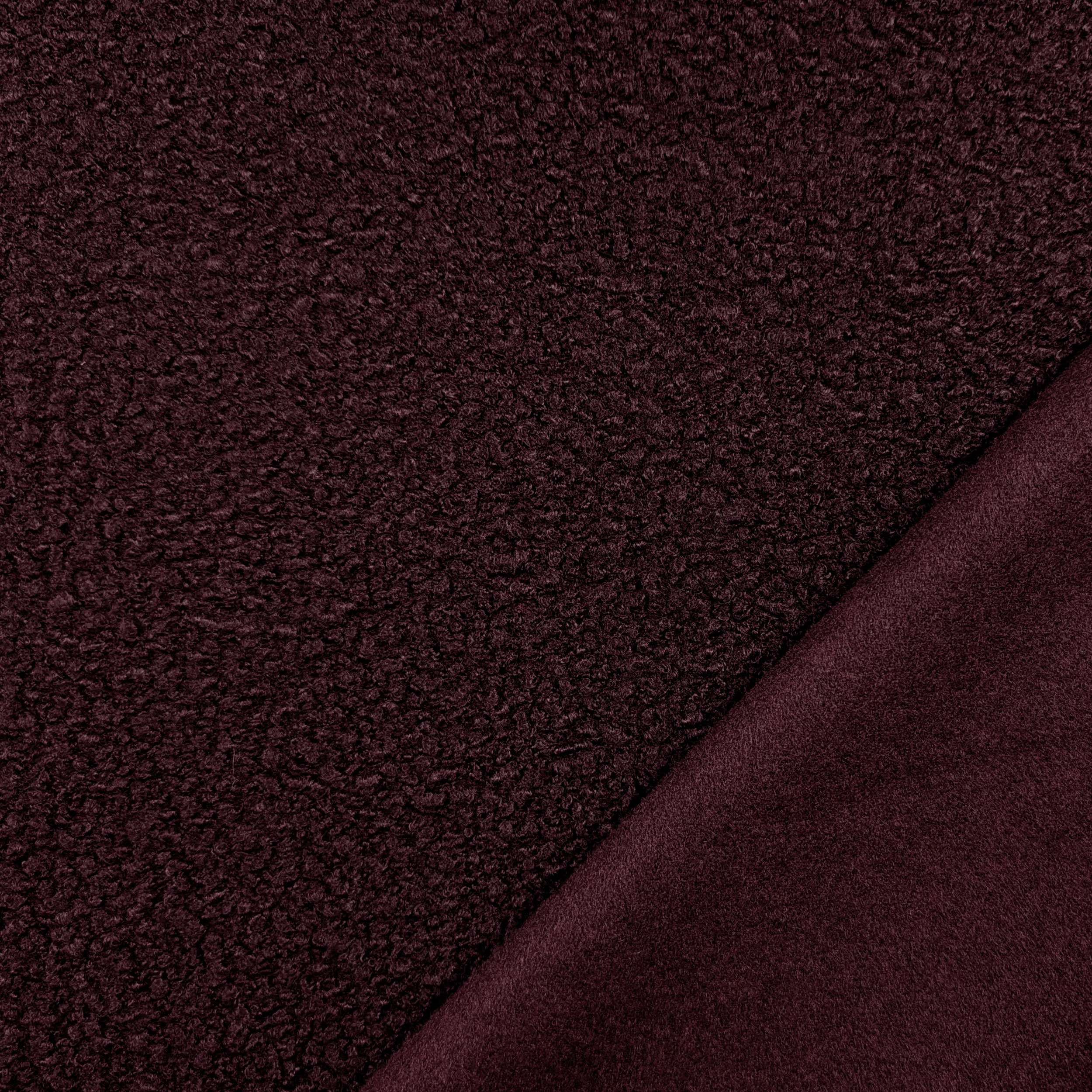 Cappotto Bouclè Tinta Bordeaux Image