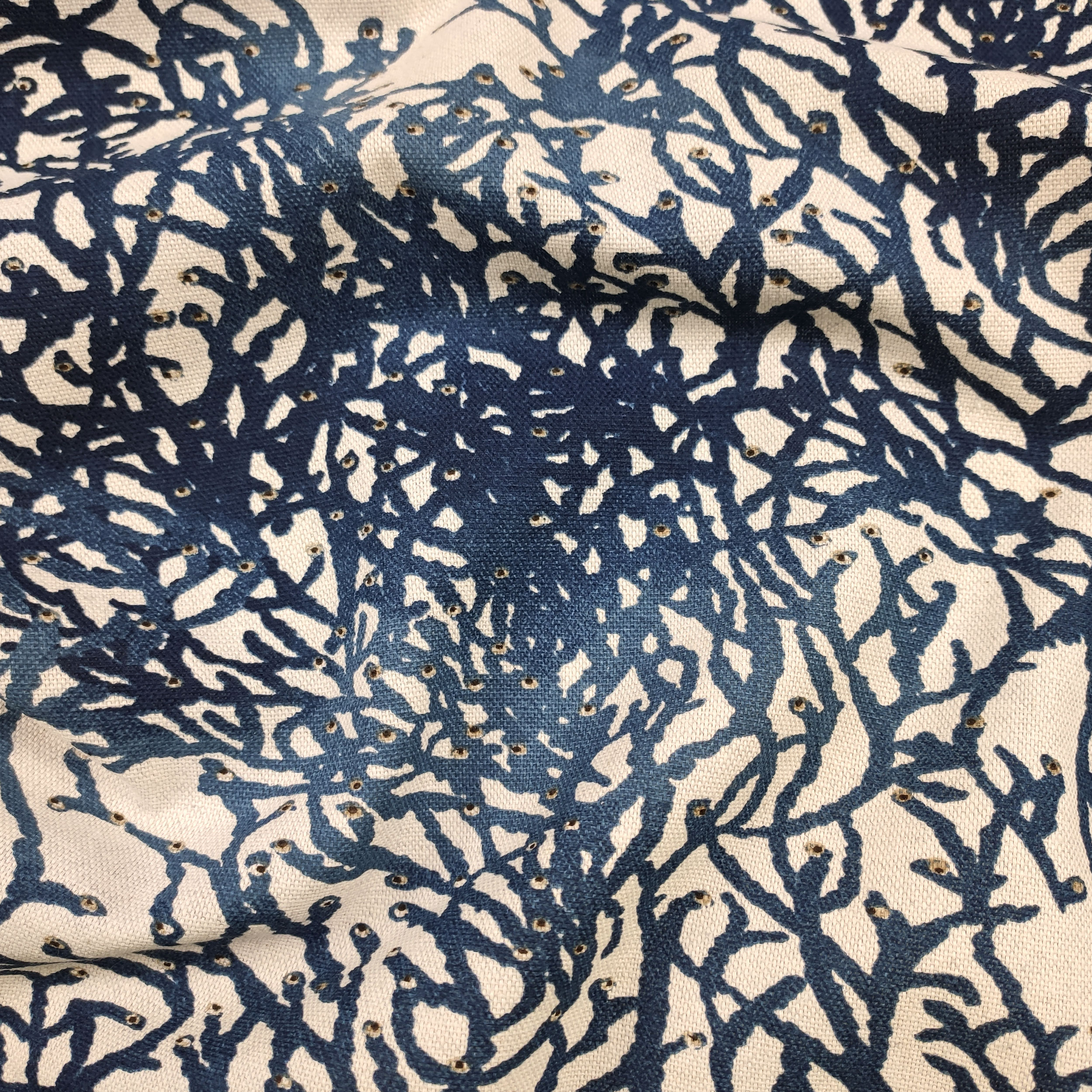 Tessuto Coralli Blu Natural