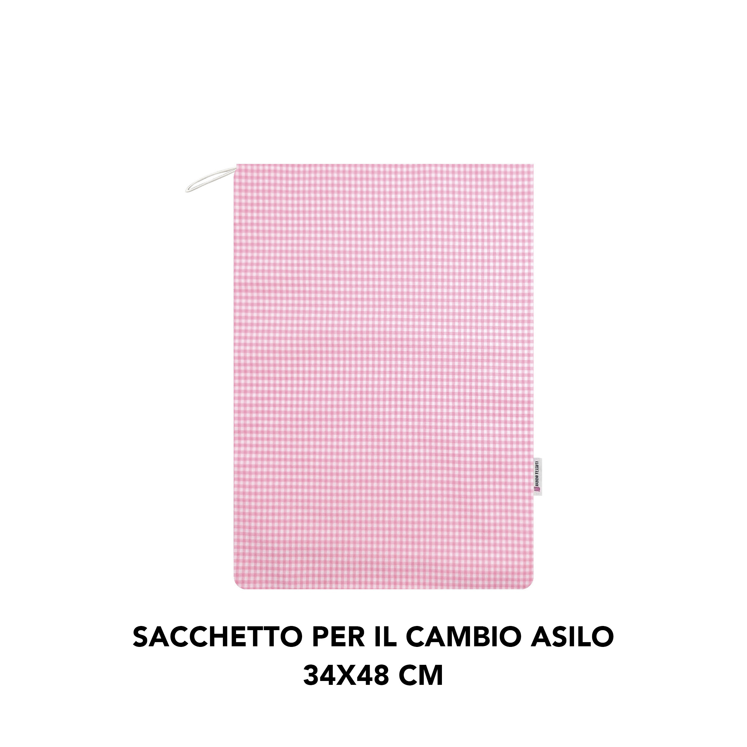 Sacchetto per il Cambio Asilo Quadretti Rosa Image