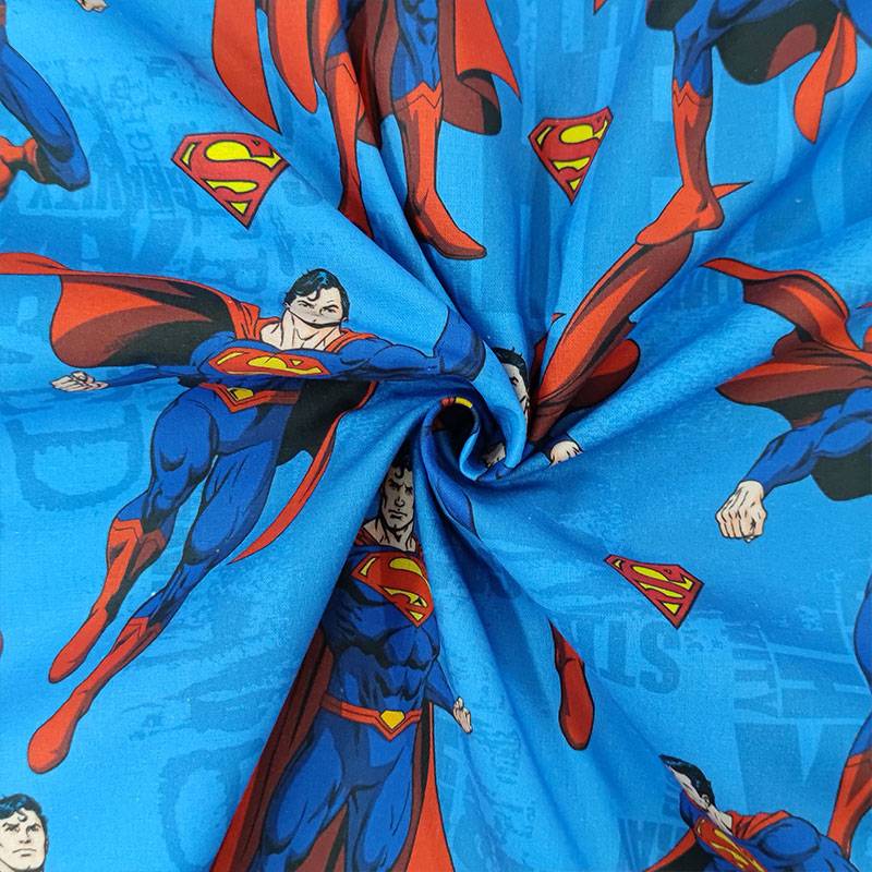 Tessuto Cotone Superman con Logo Image