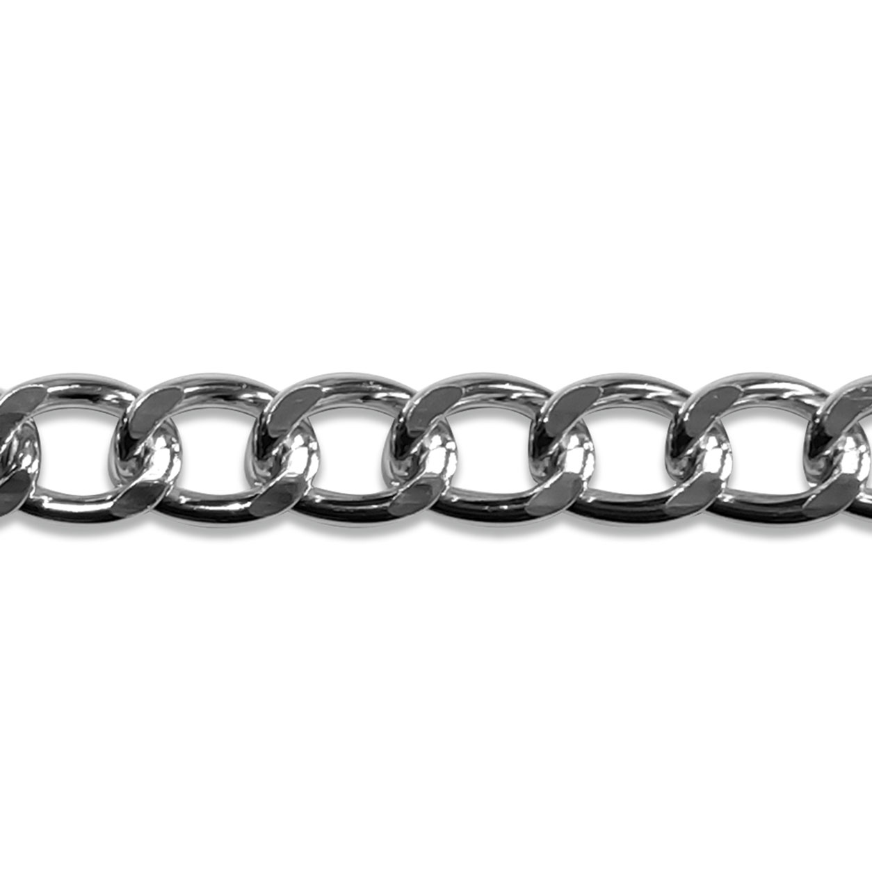 Catena per Borsa Anelle Schiacciate Argento | Panini Tessuti Catena per Borsa Anelle Schiacciate Argento | Panini Tessuti
