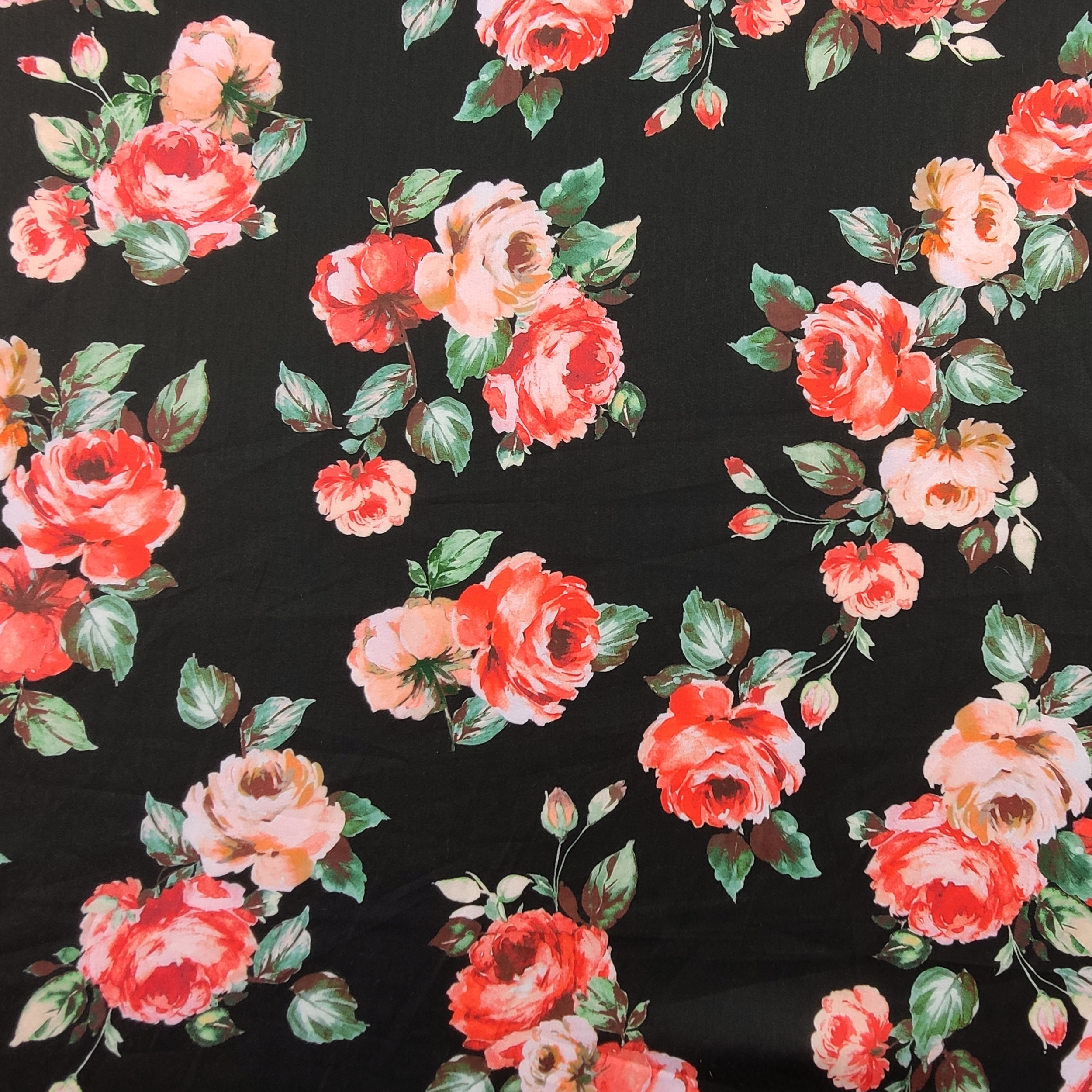 Rasatello Nero Setato Moda Rose