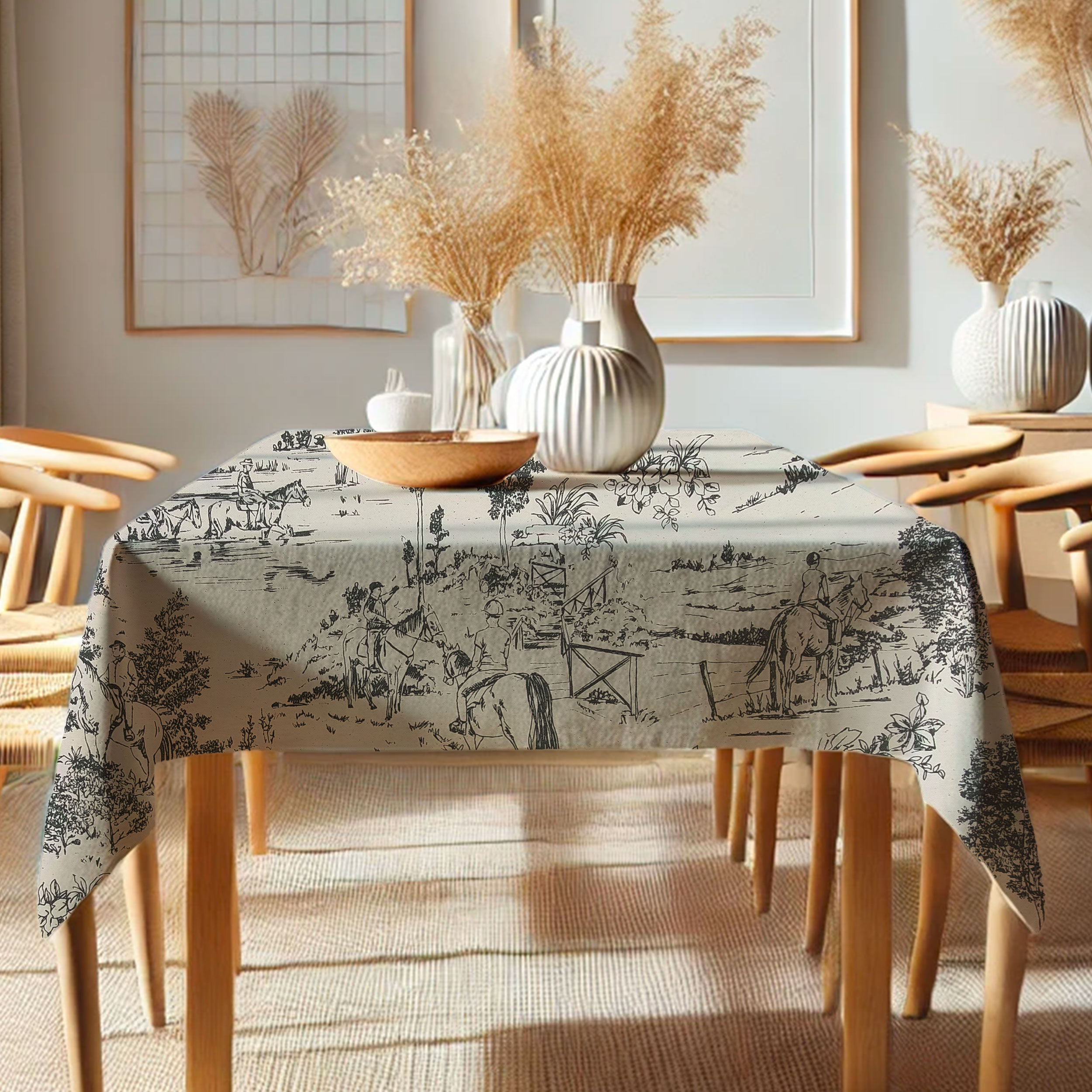 Toile De Jouy Natural Antracite Image