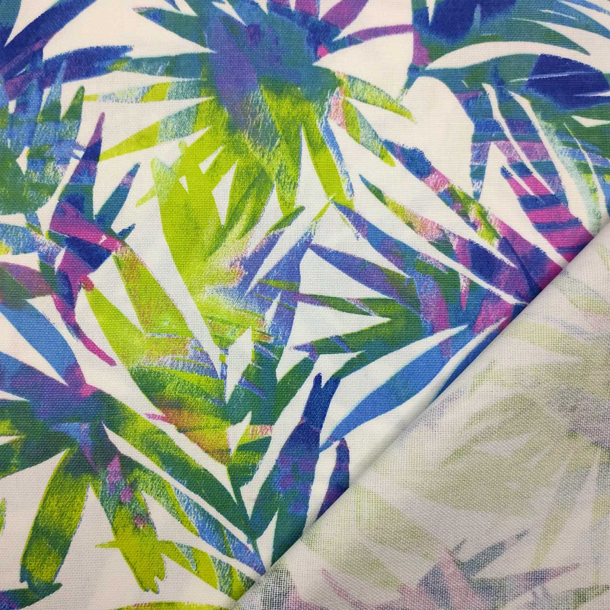 cotone per lenzuola fantasia foglie multicolore