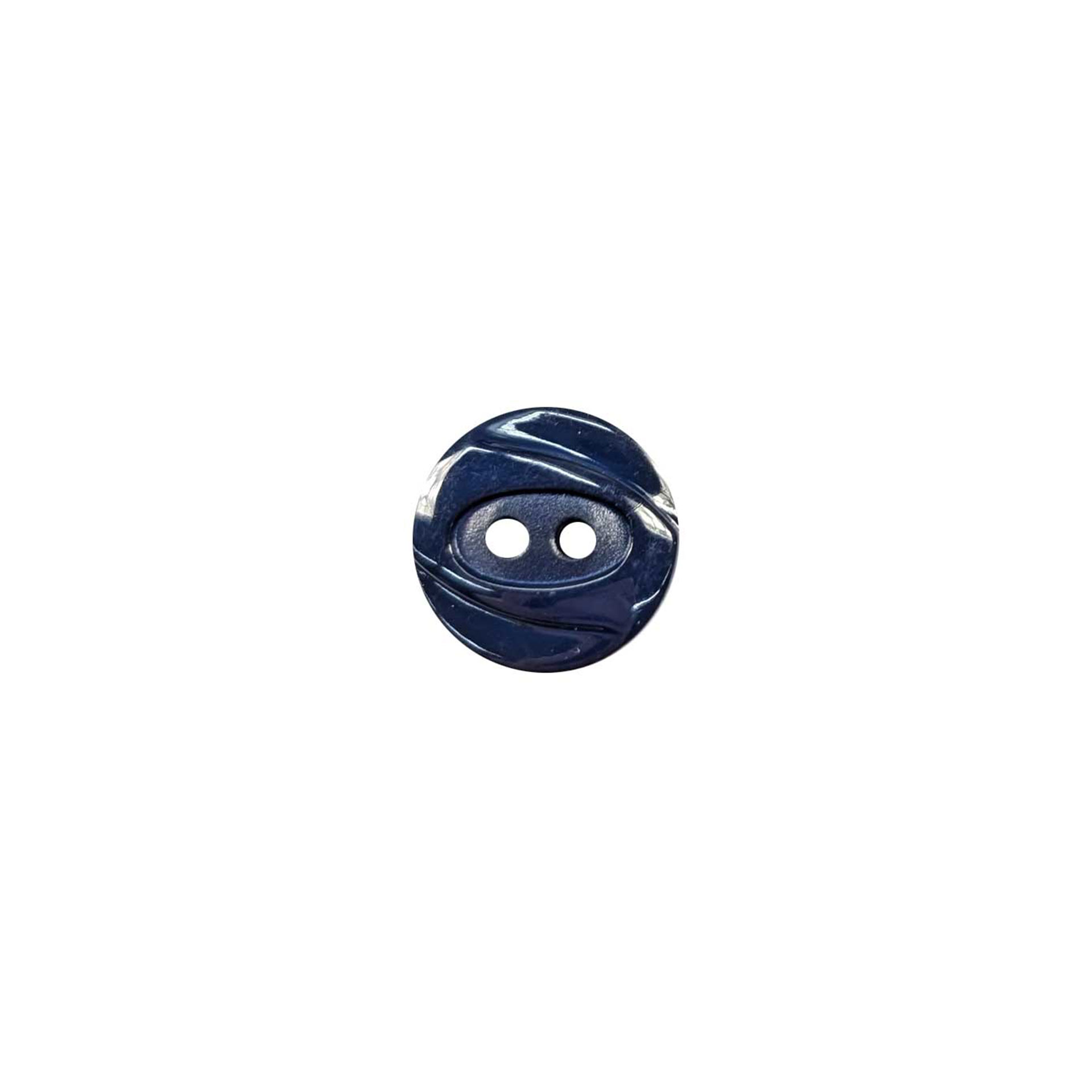 Bottone Plastica Due Fori Blu Lucido Lin 27 Image