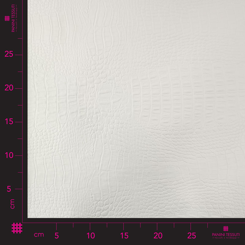Ritaglio Tessuto Ecopelle Coccodrillo White - White 50x140 cm