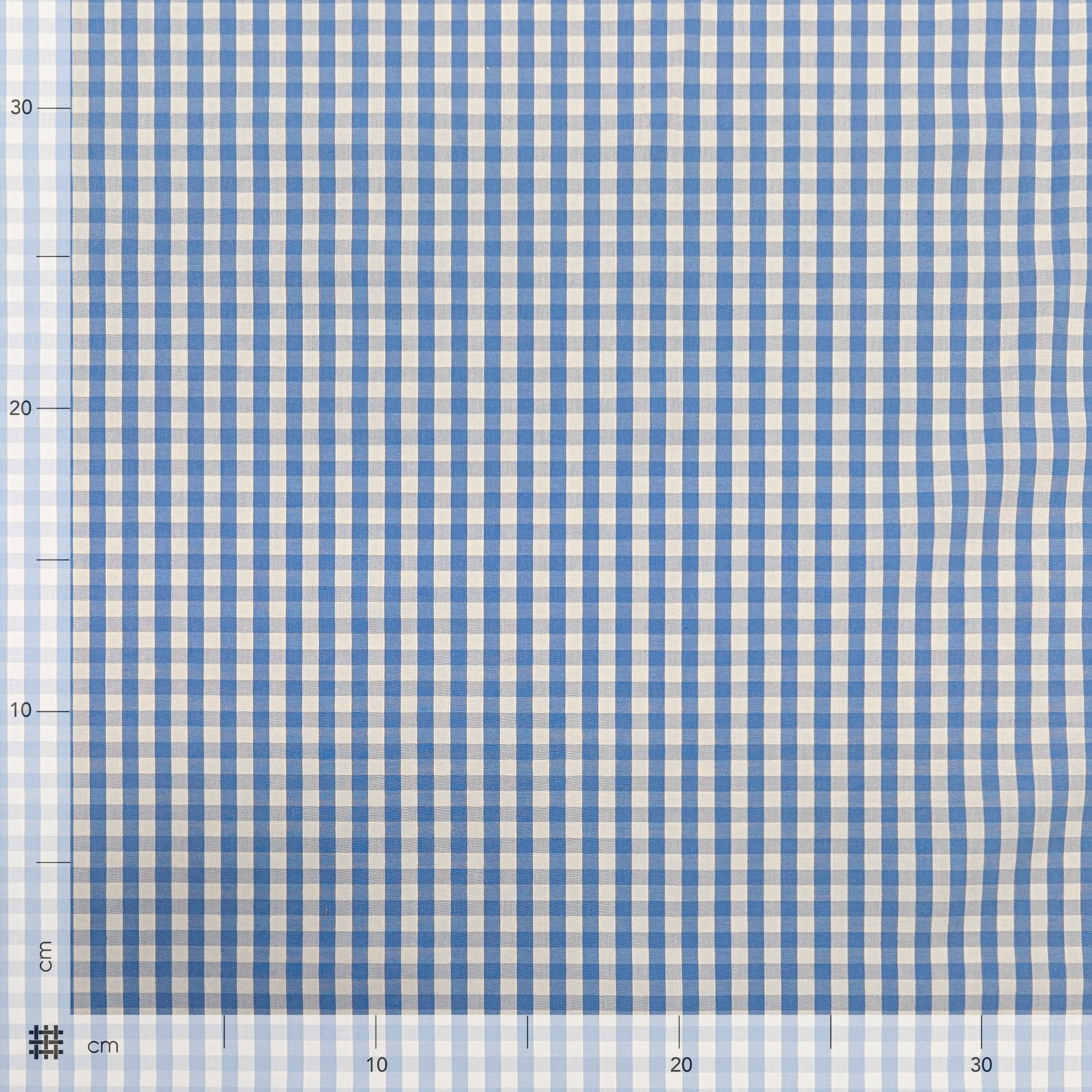 Cotone per Camiceria Quadretti Azzurri Image