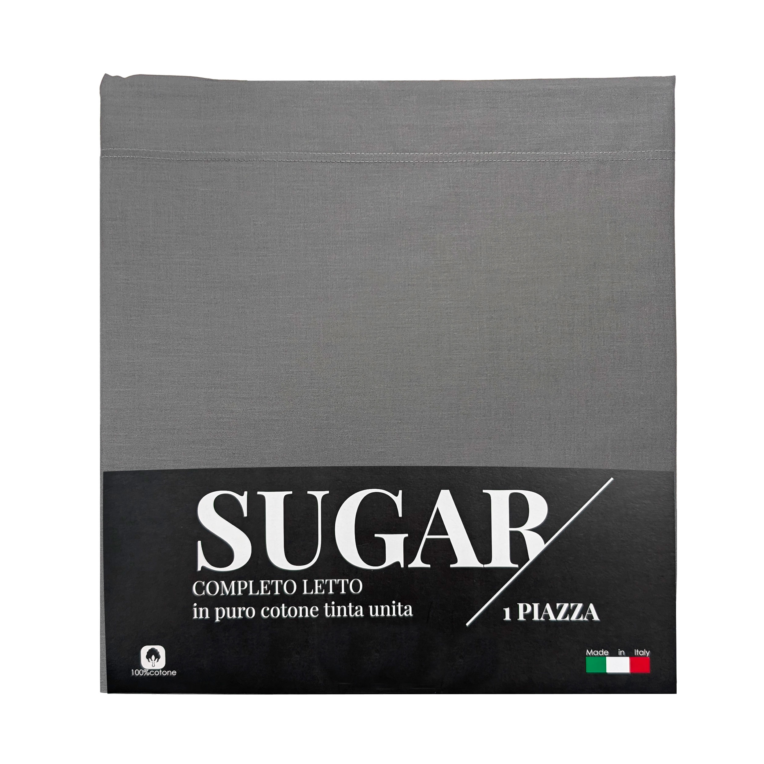 Completo Lenzuola Grigio Scuro Letto 1 Piazza Image