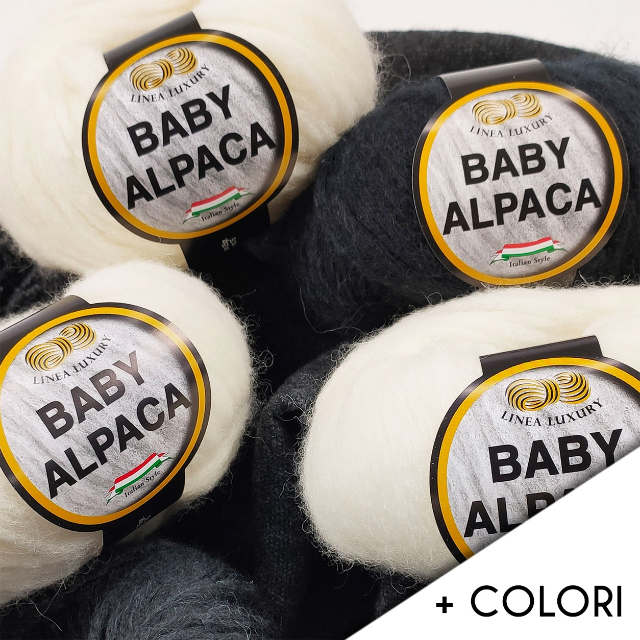 Foto piu colori baby alpaca nero panna
