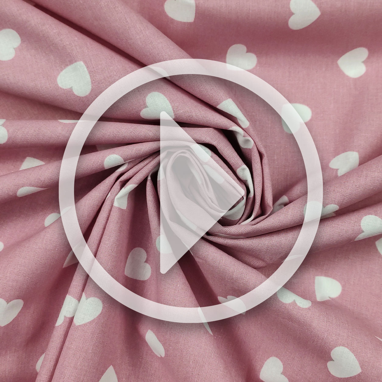 Cotone Cuori Bianchi con Sfondo Rosa Antico Image