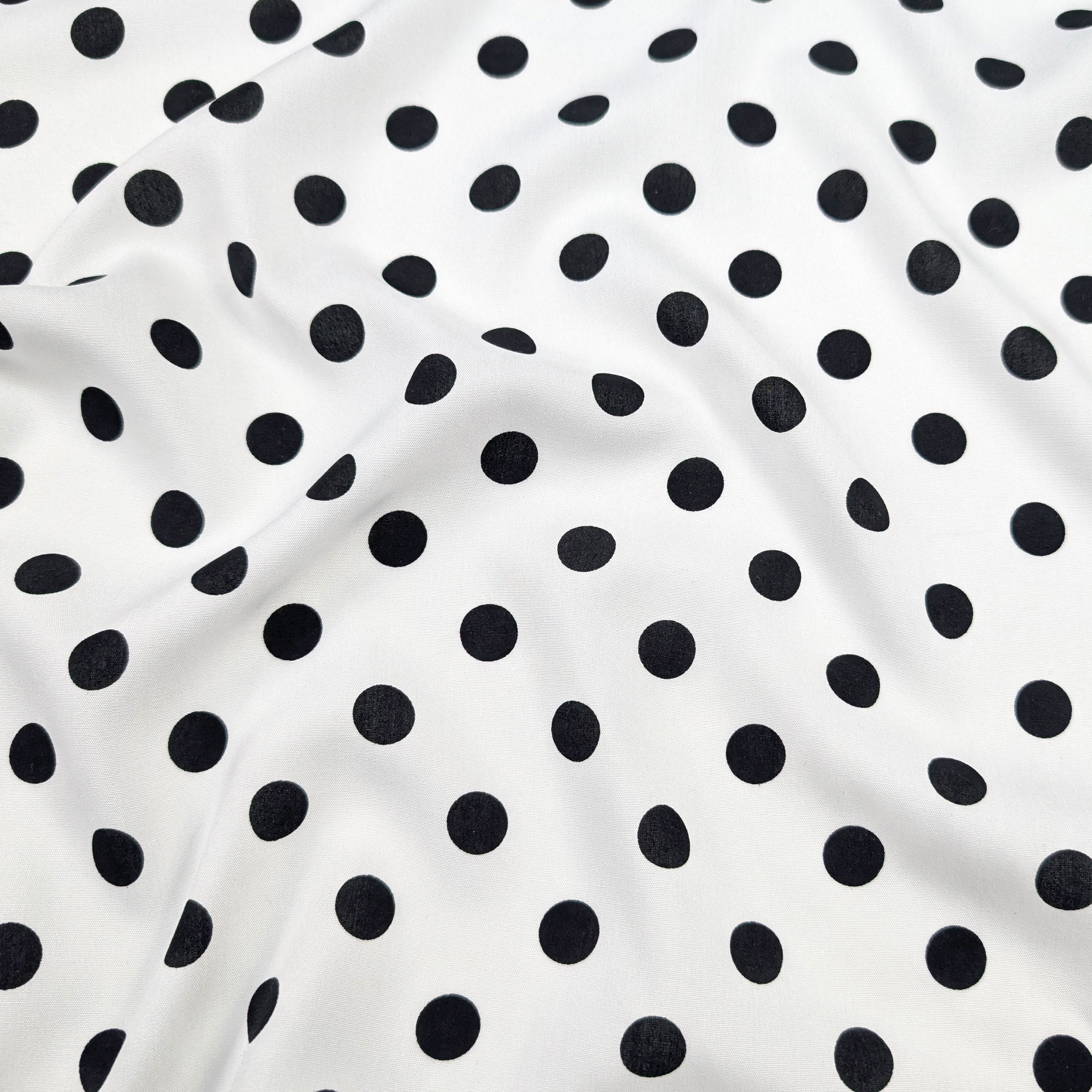 Viscosa Pois Neri Sfondo Bianco Image