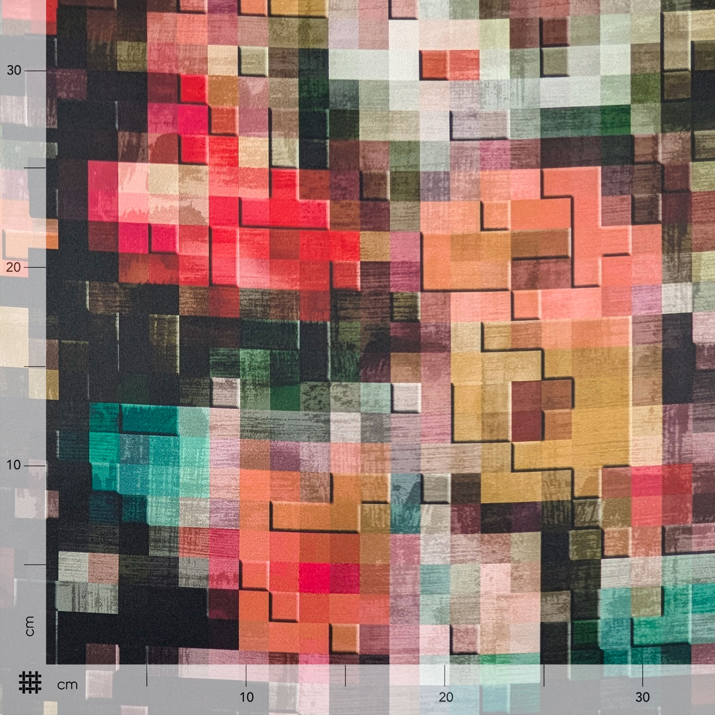 Raso Setato Alta Moda Mosaico Multicolor Image