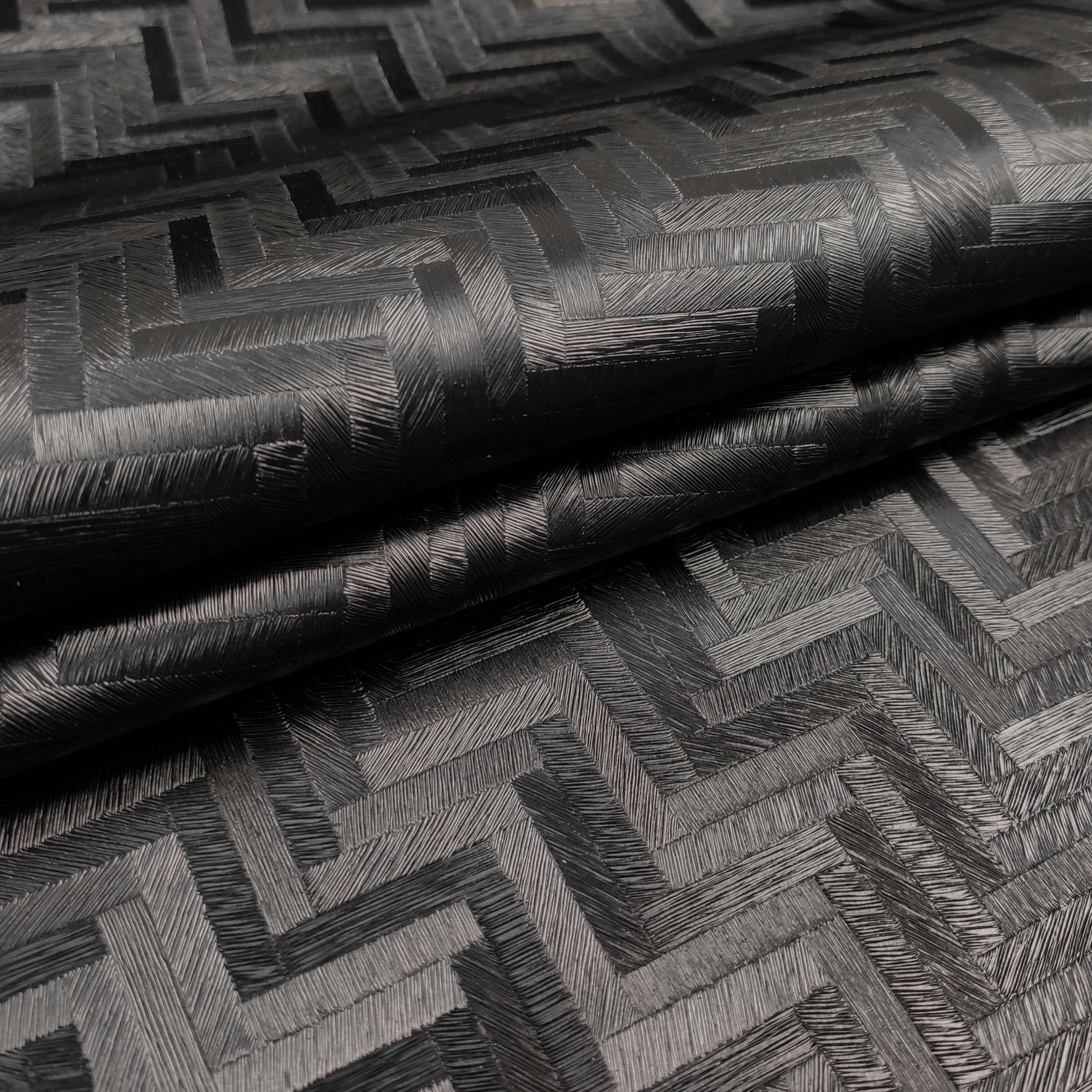 Tessuto per Tovaglia Plastificata Geometria di Linee Nero