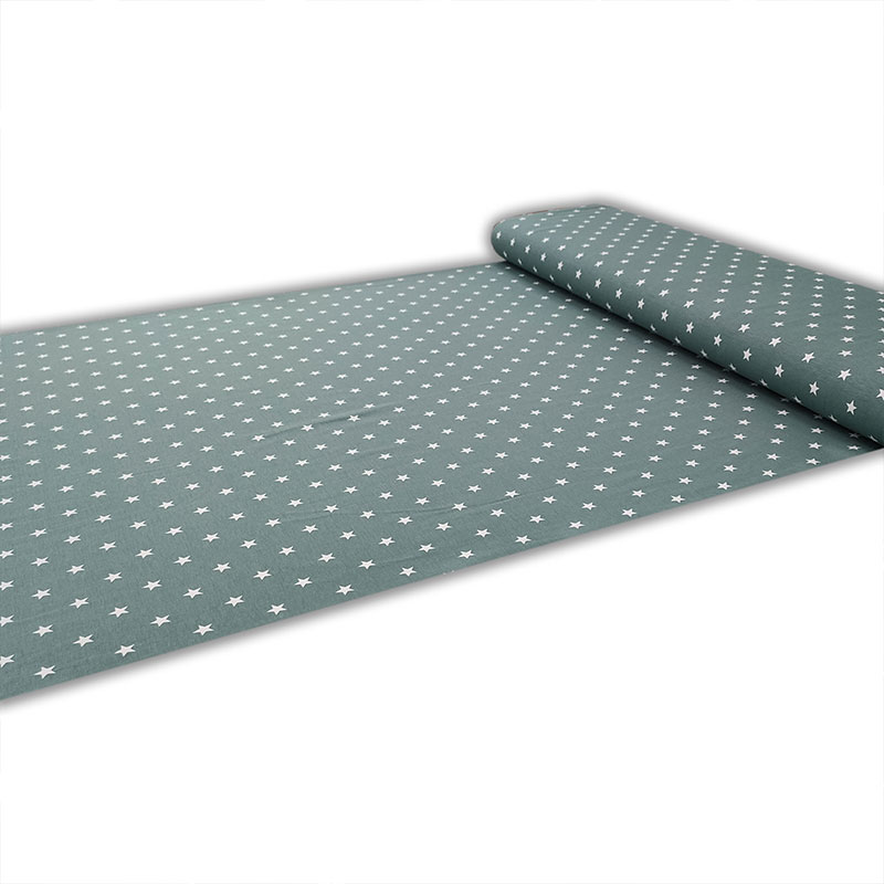 Tessuto Jersey Stelline Verde