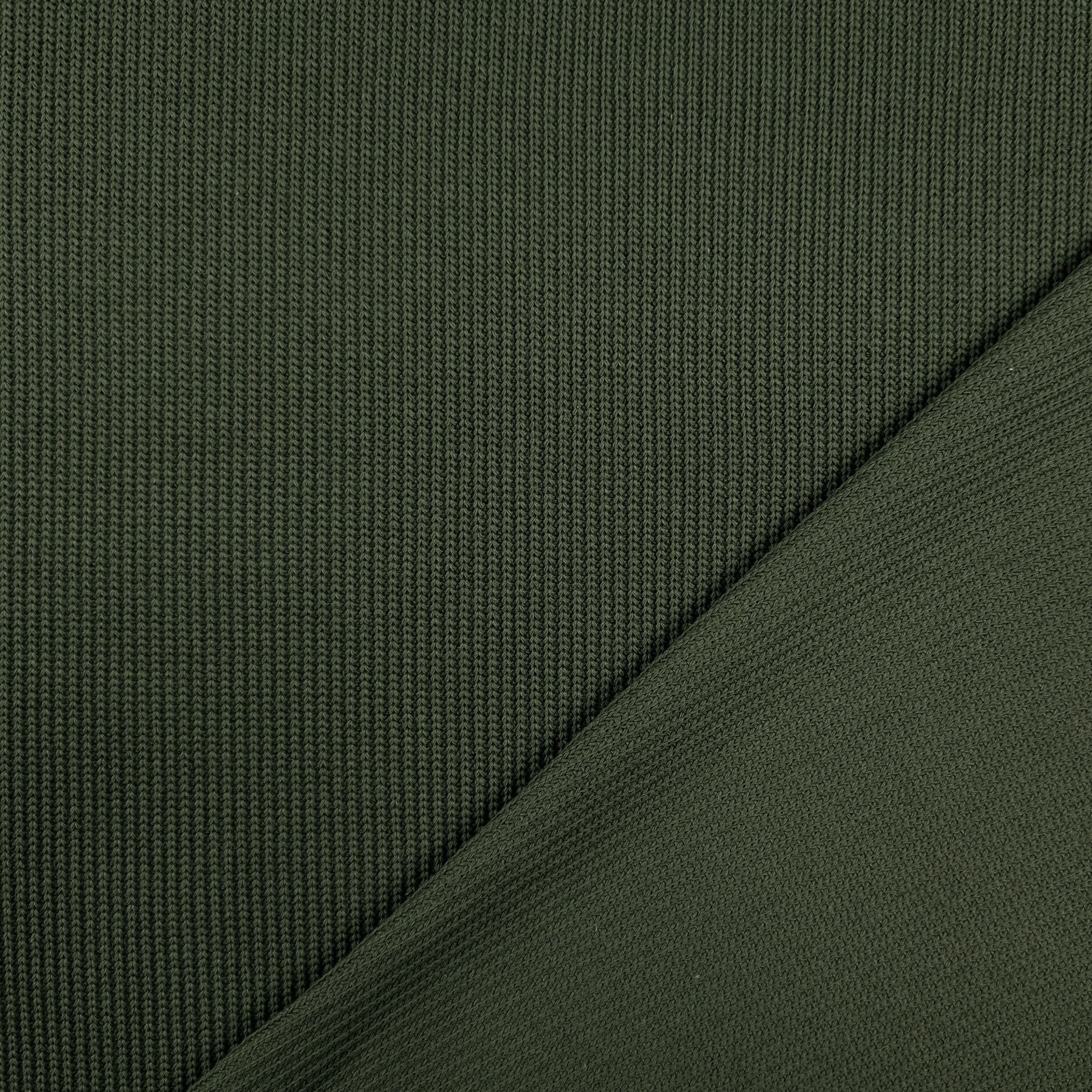 Maglia Cotone a Coste Verde Militare Image