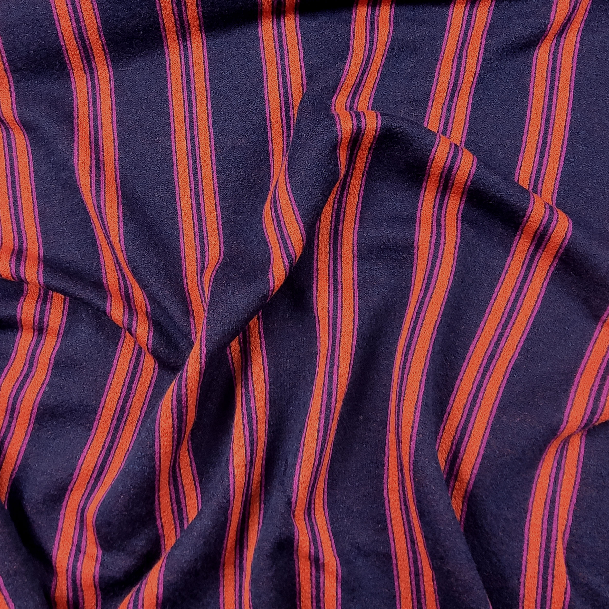 Maglia Misto Cotone Viola Righe Arancio Fuxia
