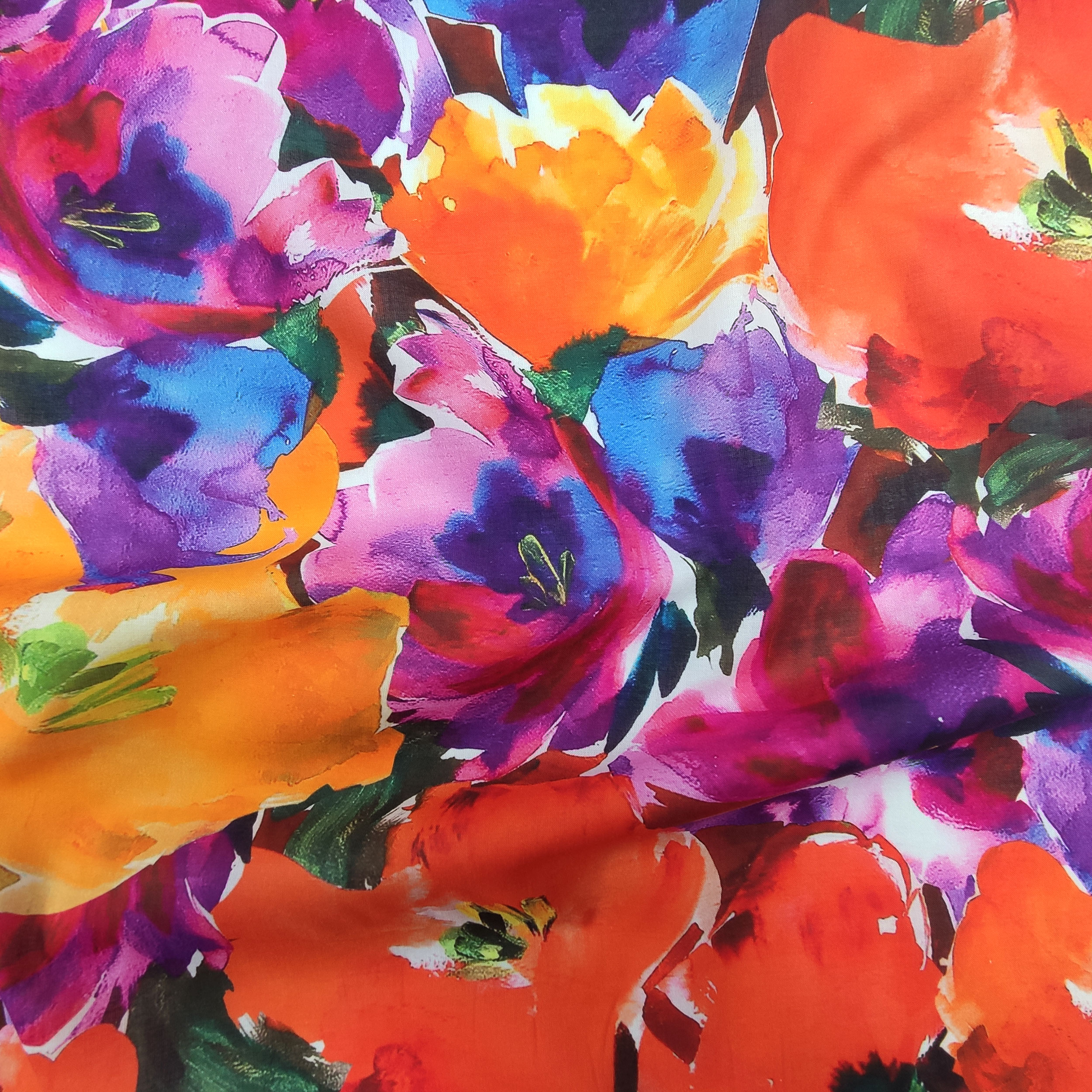 Mussola Cotone Fiori Moda