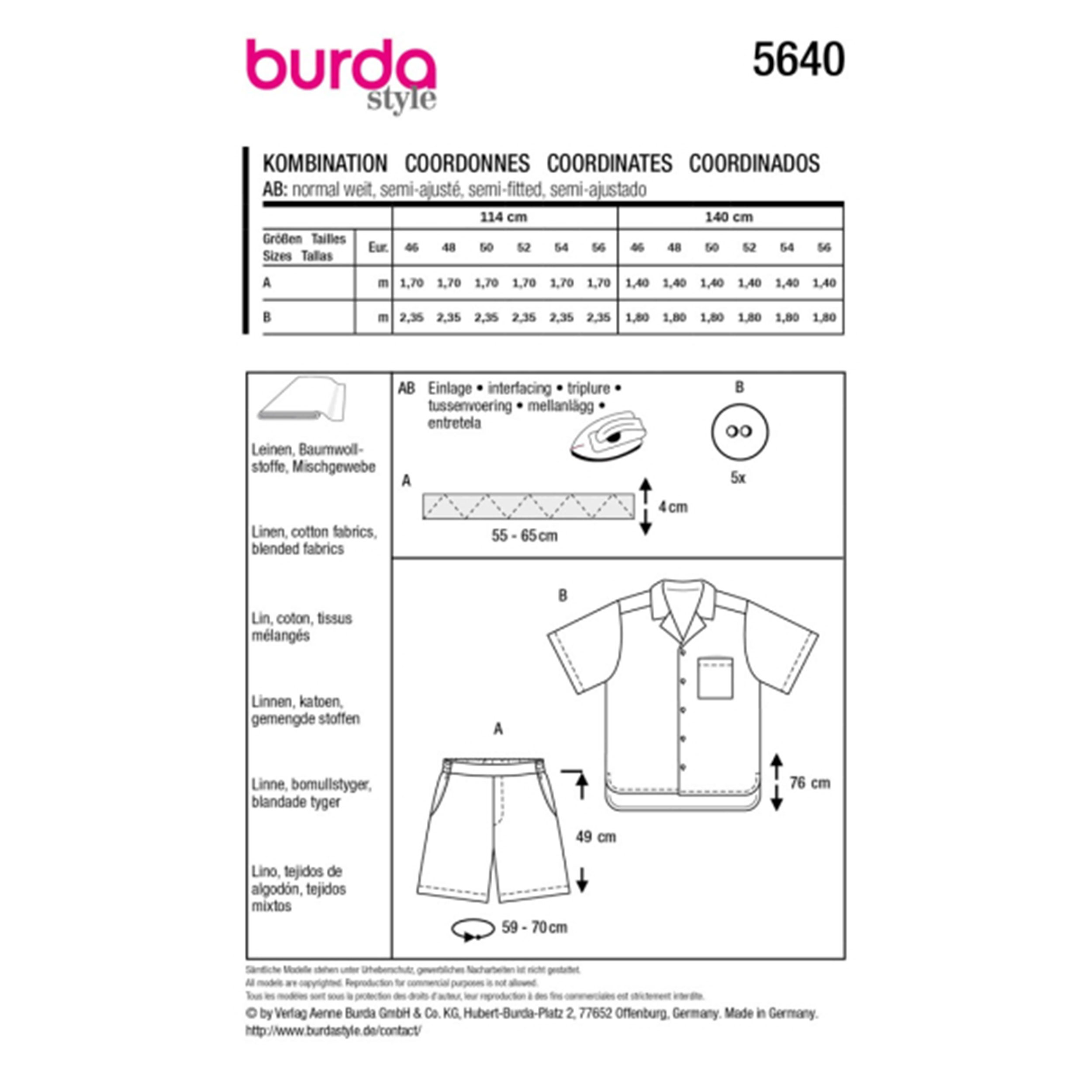 Cartamodello Burda Easy Camicia e Pantalone Image