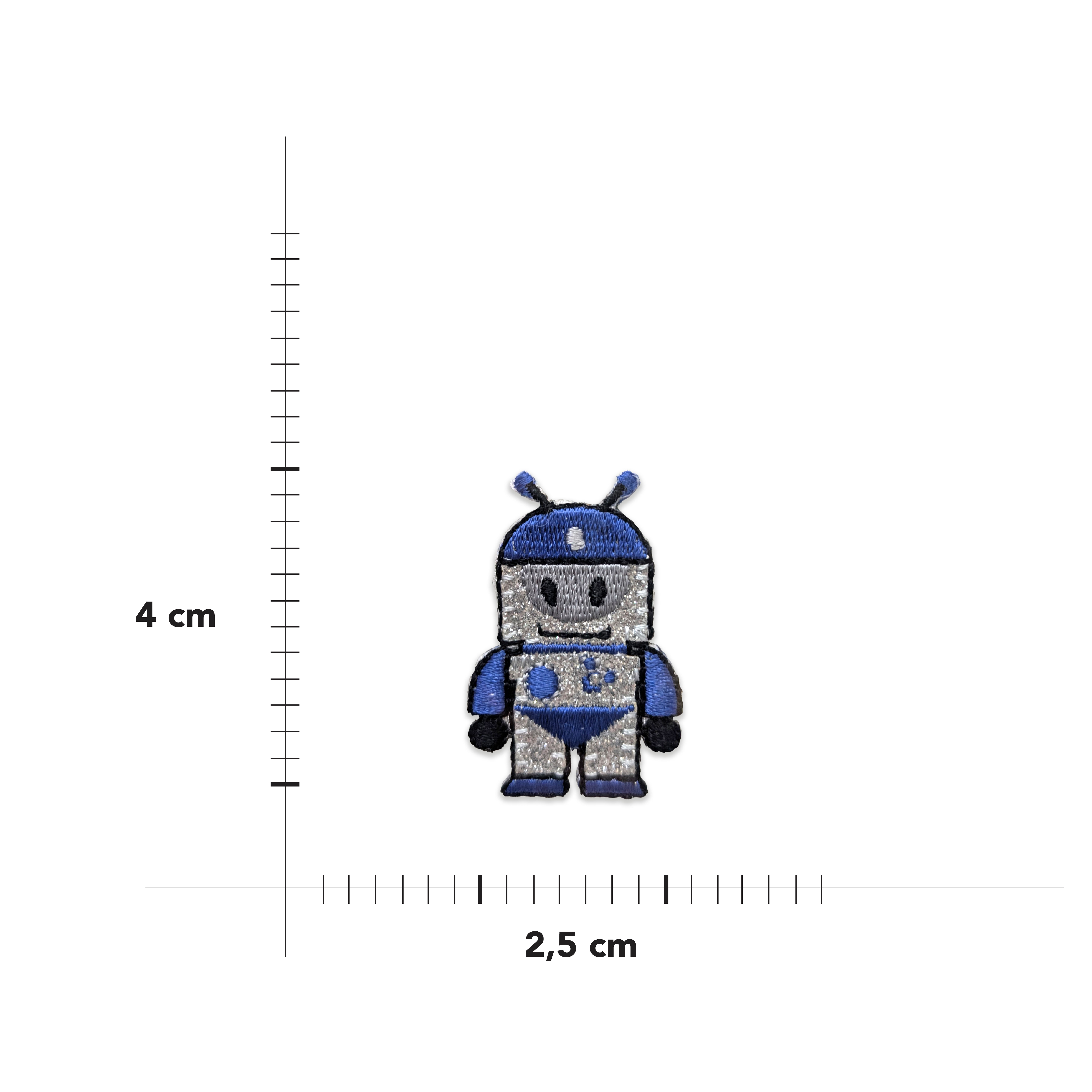 Applicazione Termoadesiva Robot Glitter Blu Image
