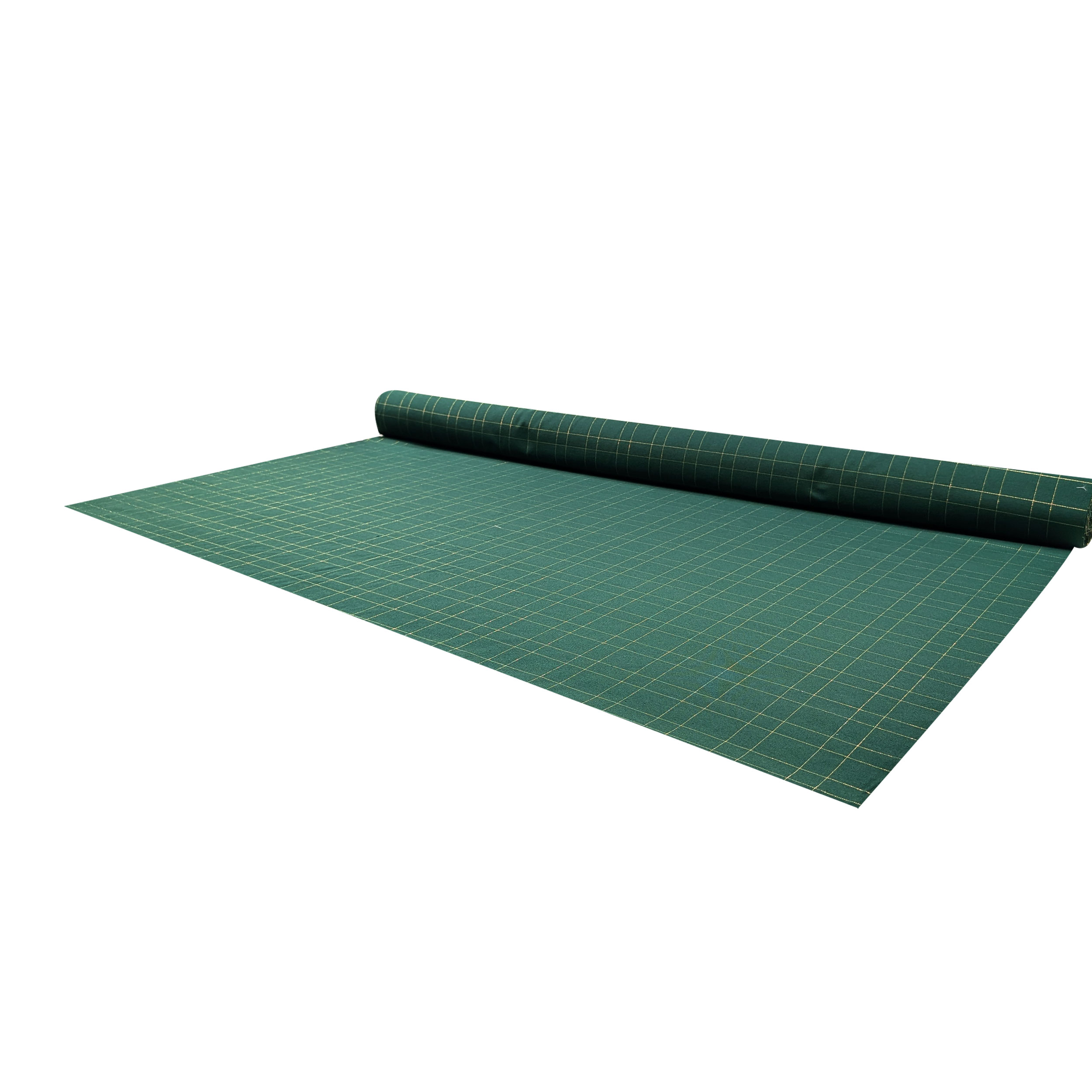 Misto Cotone Natalizio Verde Righe Oro Lurex Image