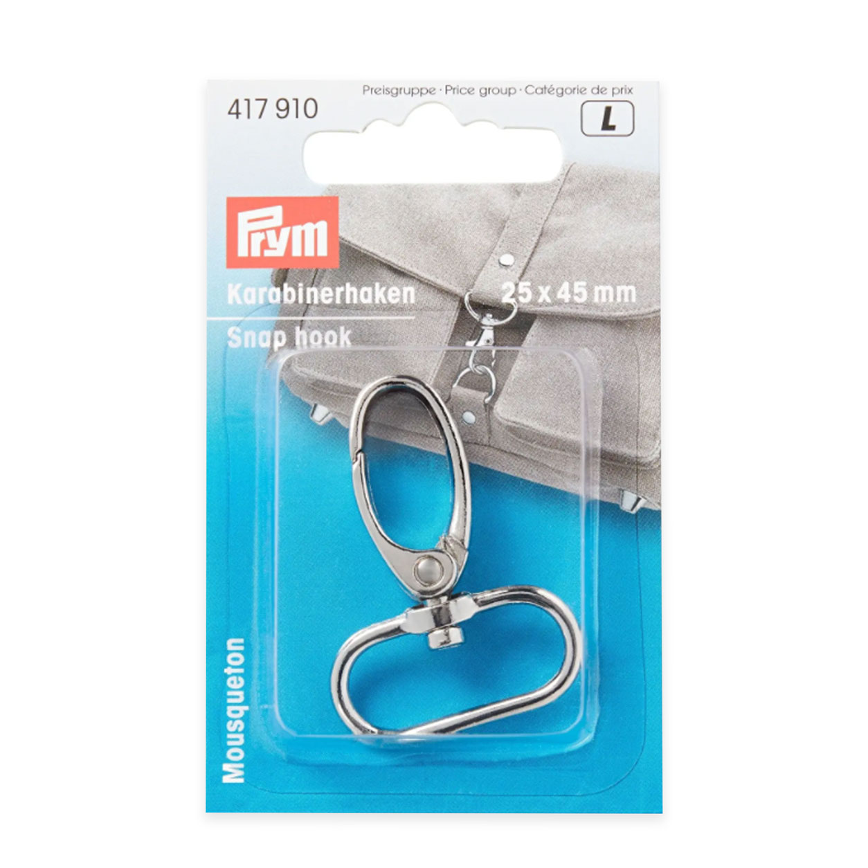 Gancio con Moschettone Argento Prym 25 x 45 mm