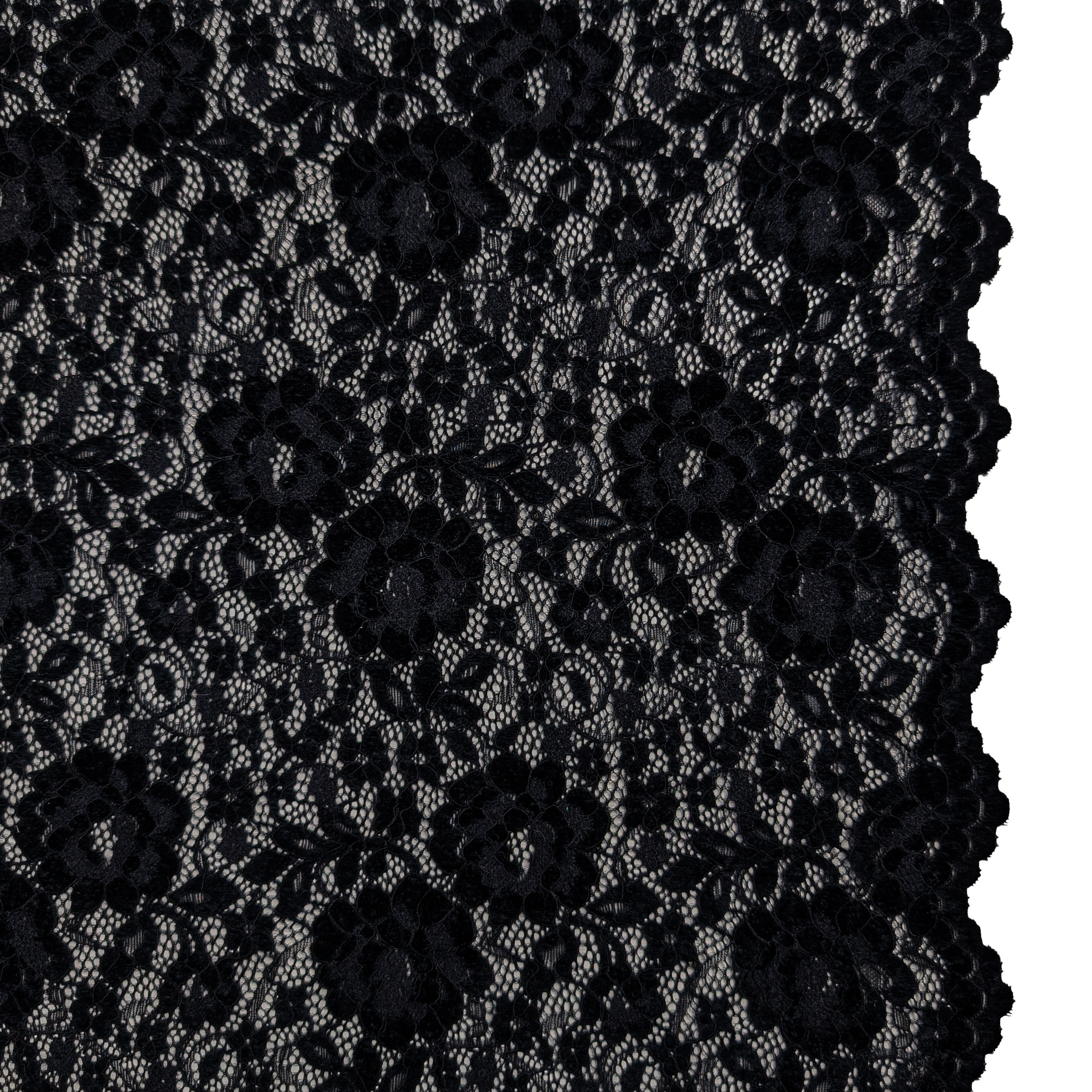 Pizzo Inserto Rose Velluto Nero Image